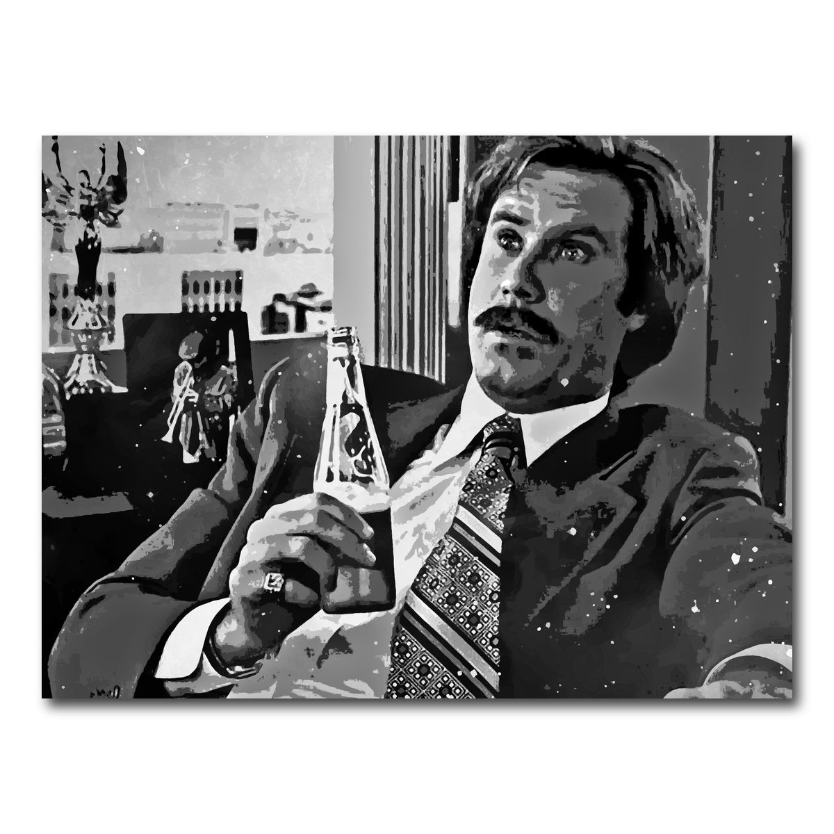 AUTO-MOCKUP WHITE | Ron Burgundy grayscale | 1 Piece | Gallery Wrap Canvas | group=4x3