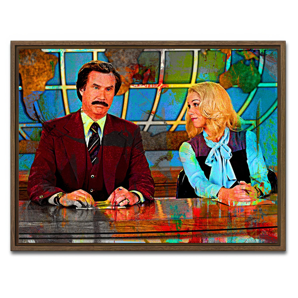 AUTO-MOCKUP WHITE | Ron & Veronica | 1 Piece | Walnut Framed Canvas | group=4x3