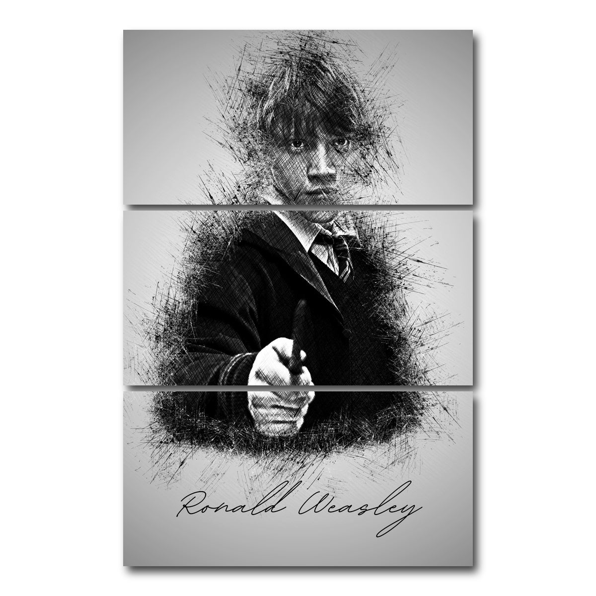 AUTO-MOCKUP WHITE | Ronald Weasley | 3 Piece | Gallery Wrap Canvas | group=12x24_stacked