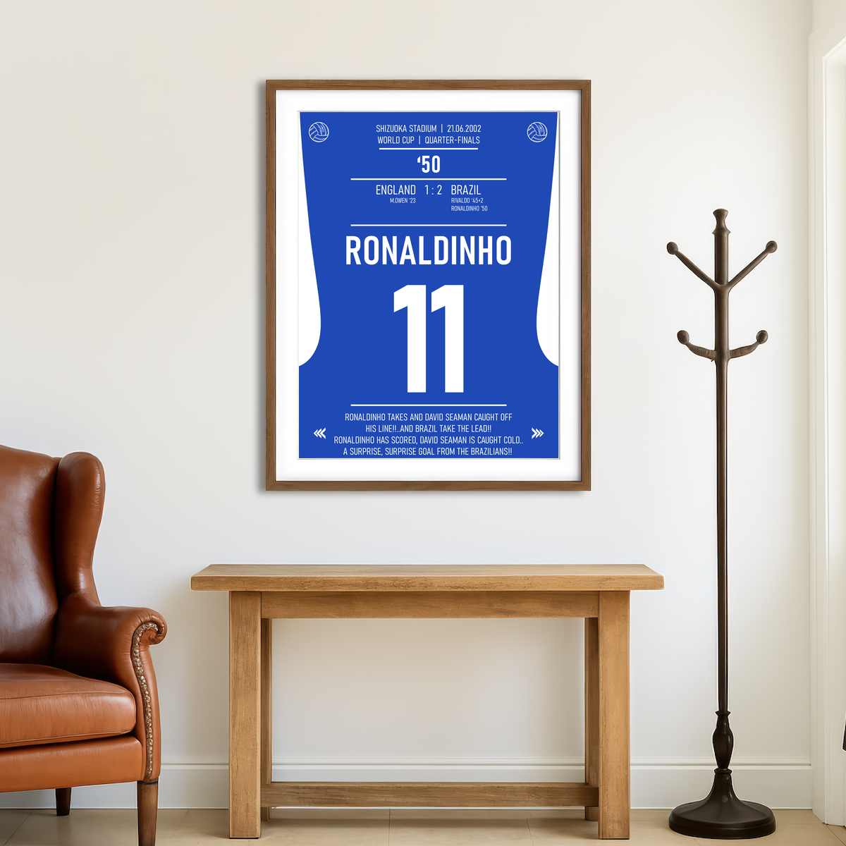 AUTO-MOCKUP ROOM | Ronaldinho Brazil Wall Art