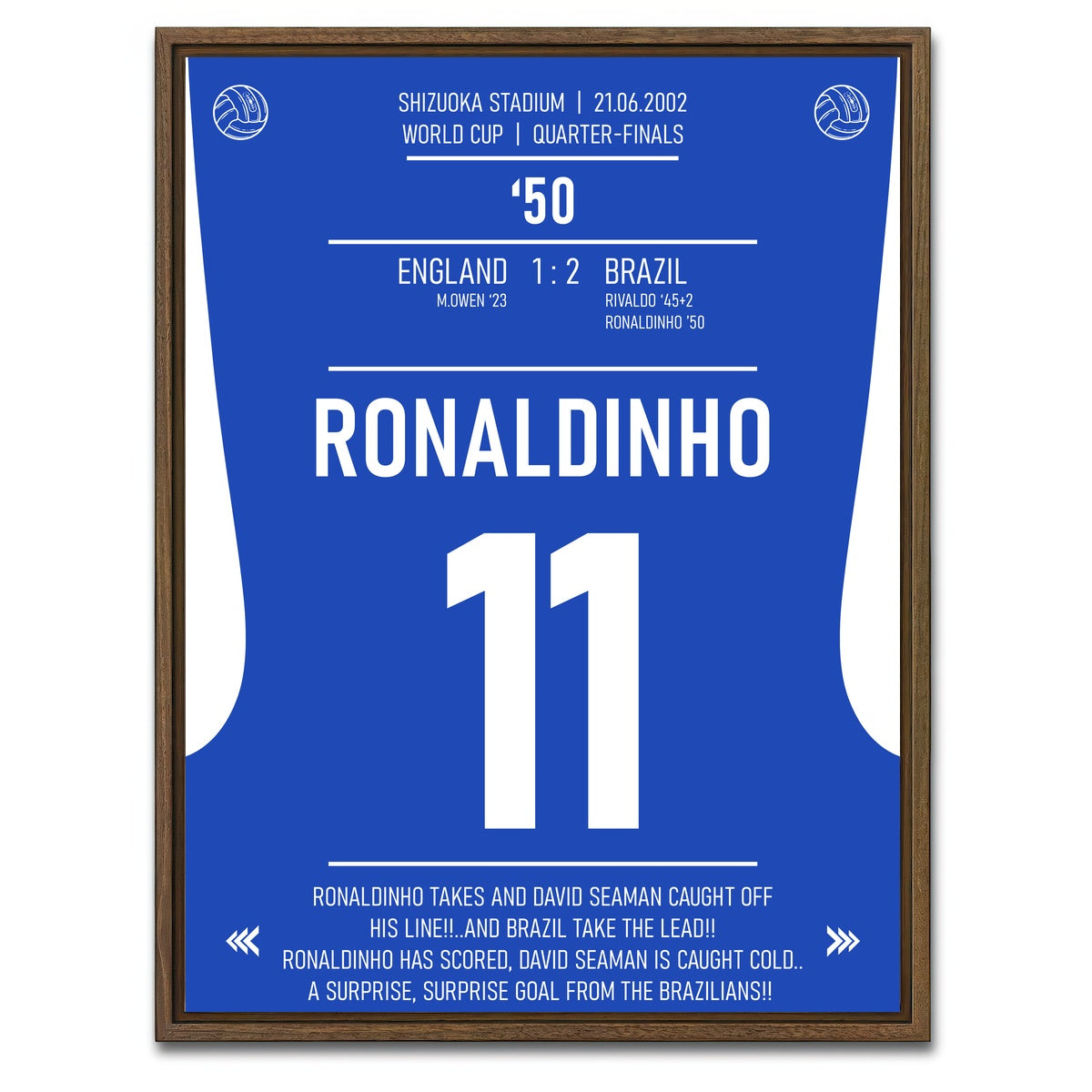 AUTO-MOCKUP WHITE | Ronaldinho Brazil | 1 Piece | Walnut Framed Canvas | group=3x4