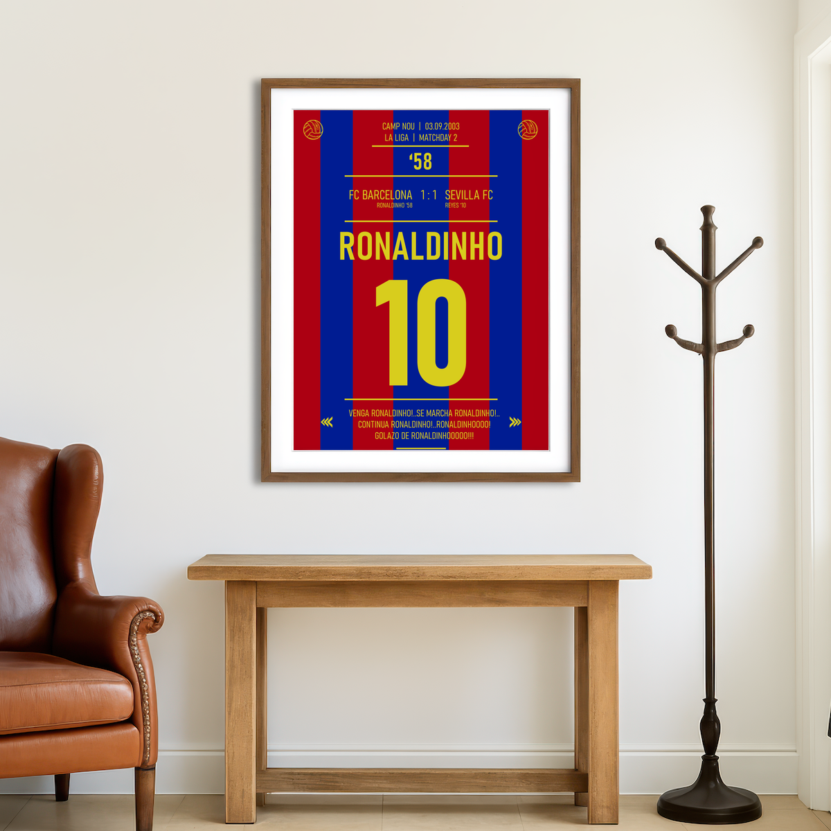 AUTO-MOCKUP ROOM | Ronaldinho Jersey Wall Art