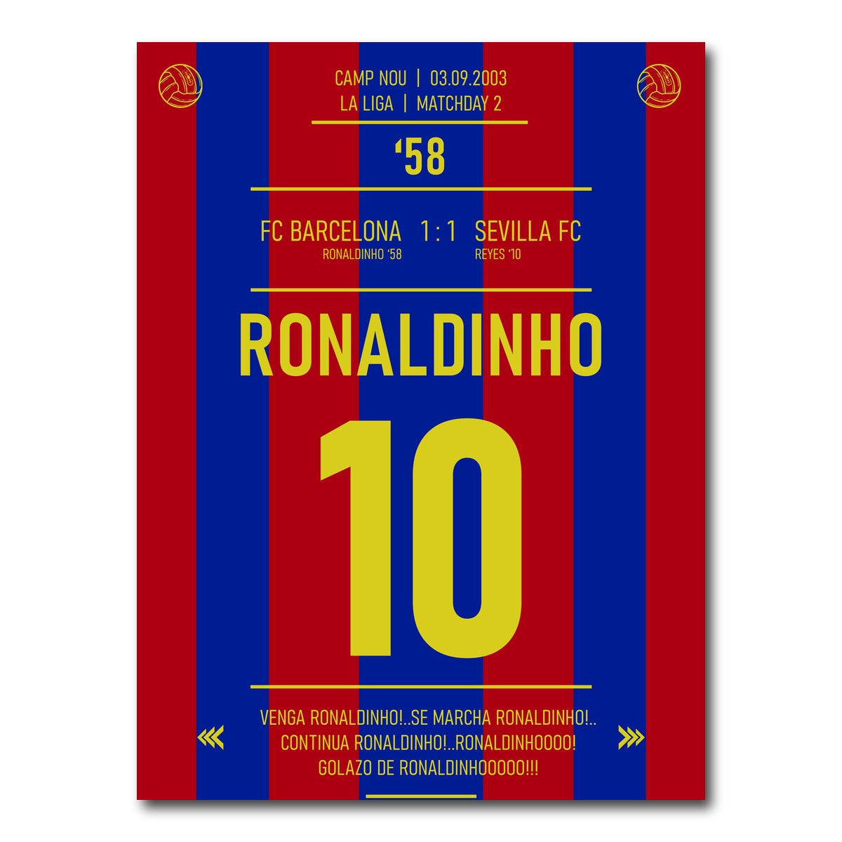 AUTO-MOCKUP WHITE | Ronaldinho Jersey | 1 Piece | Gallery Wrap Canvas | group=3x4