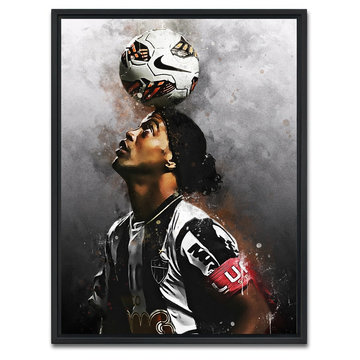 AUTO-MOCKUP WHITE | Ronaldinho | 1 Piece | Black Framed Canvas | group=3x4