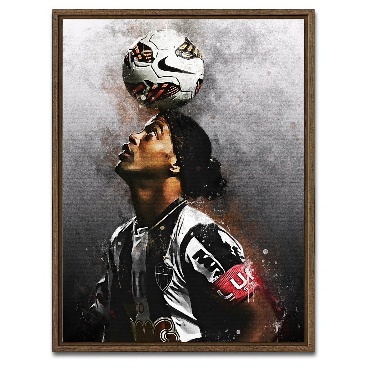AUTO-MOCKUP WHITE | Ronaldinho | 1 Piece | Walnut Framed Canvas | group=3x4