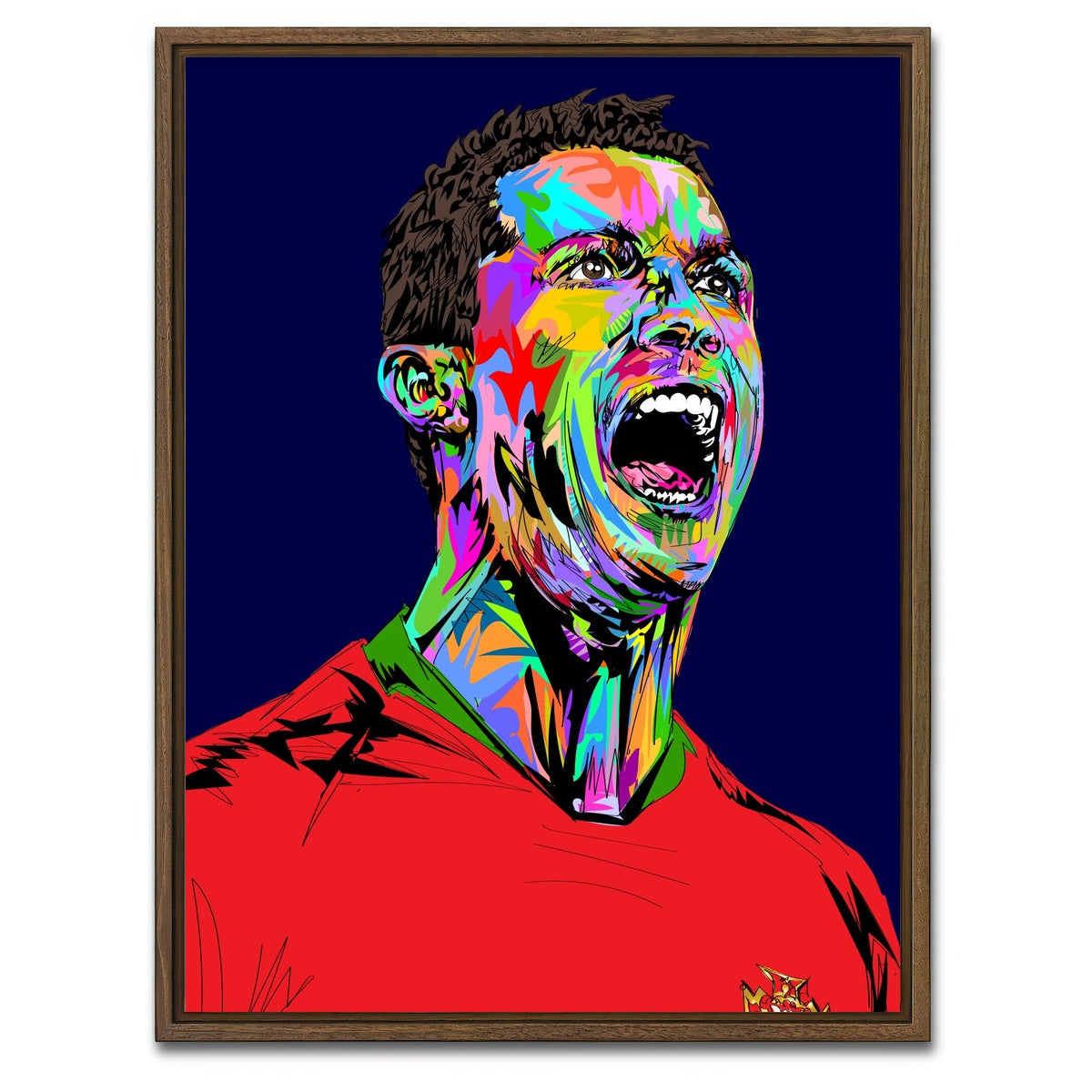 AUTO-MOCKUP WHITE | Ronaldo Abstract | 1 Piece | Walnut Framed Canvas | group=3x4