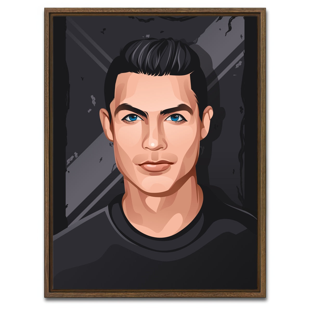 AUTO-MOCKUP WHITE | Ronaldo Portrait | 1 Piece | Walnut Framed Canvas | group=3x4