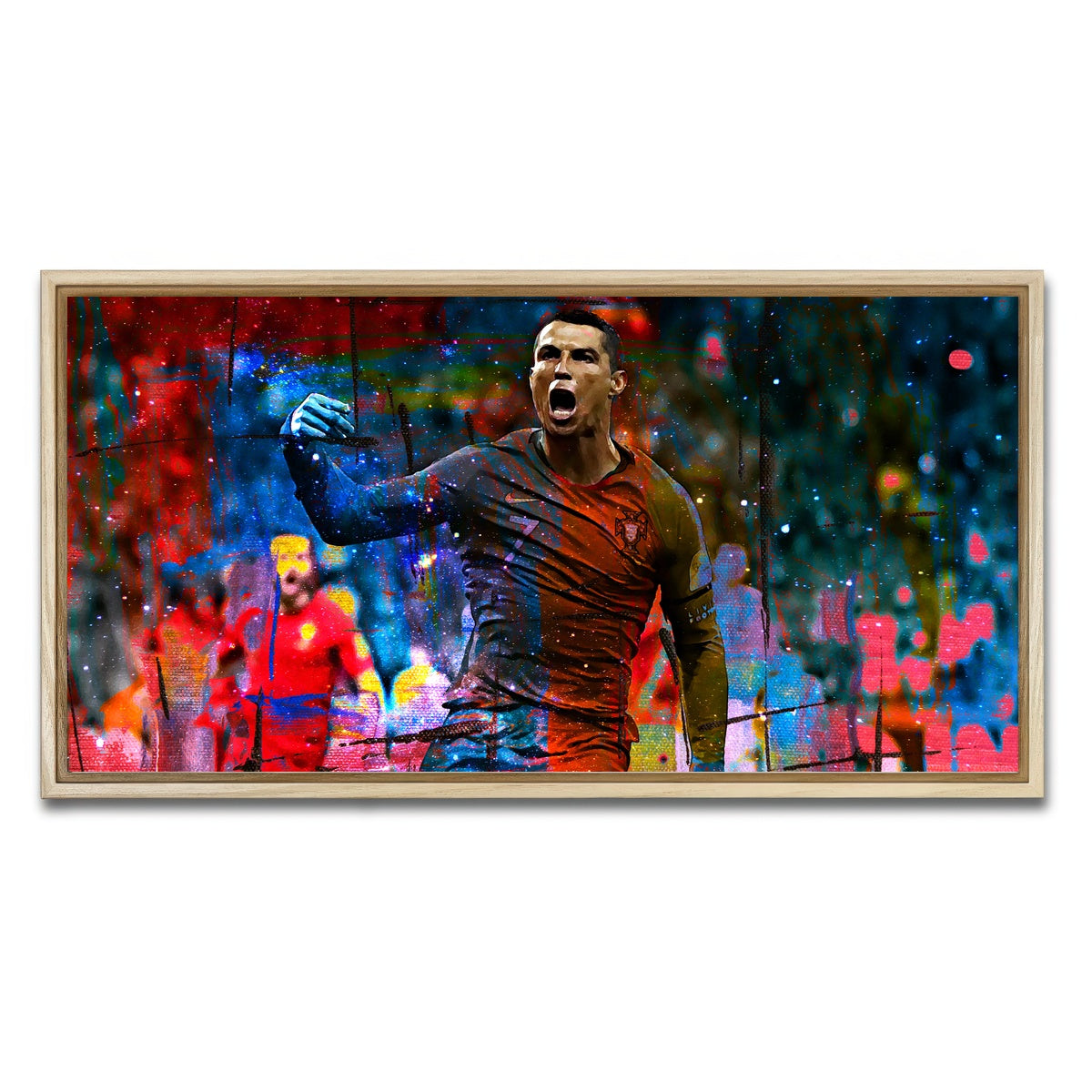 AUTO-MOCKUP WHITE | Ronaldo | 1 Piece | Natural Framed Canvas | group=2x1
