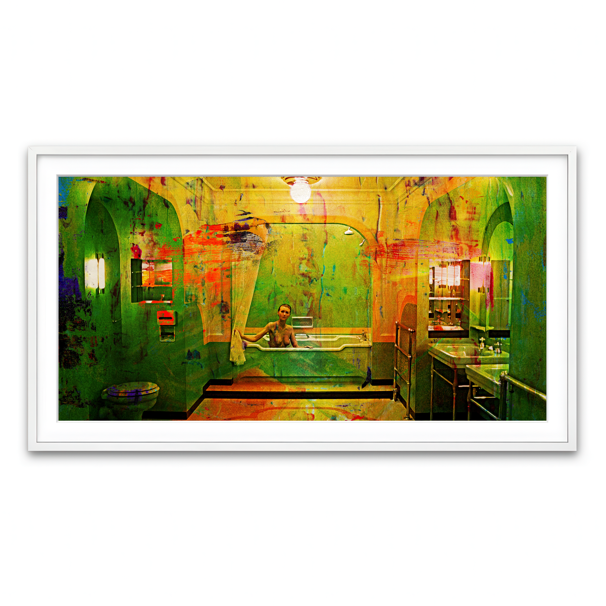 Framed Print 2x1 White