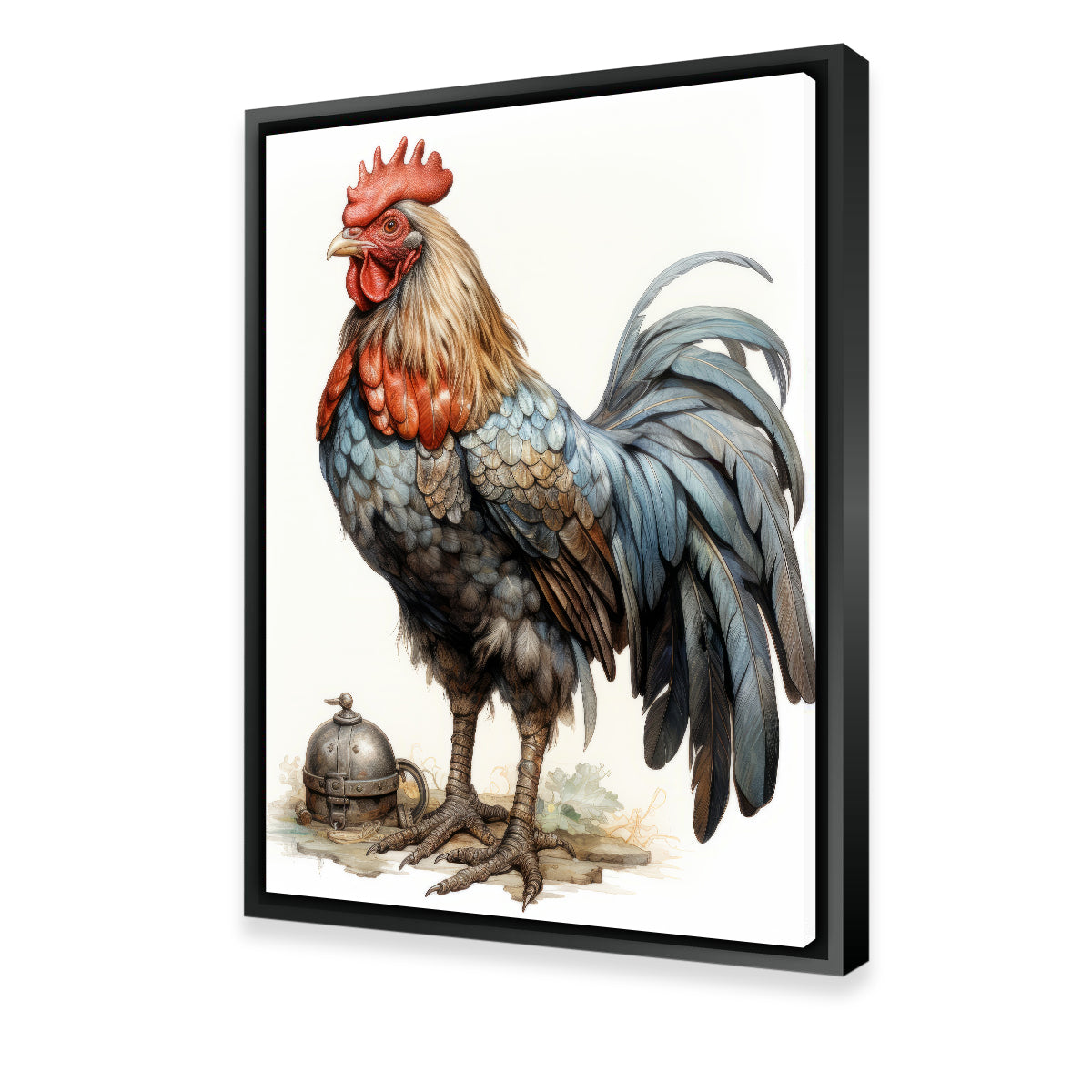 Rooster With Gold Horn Wall Art