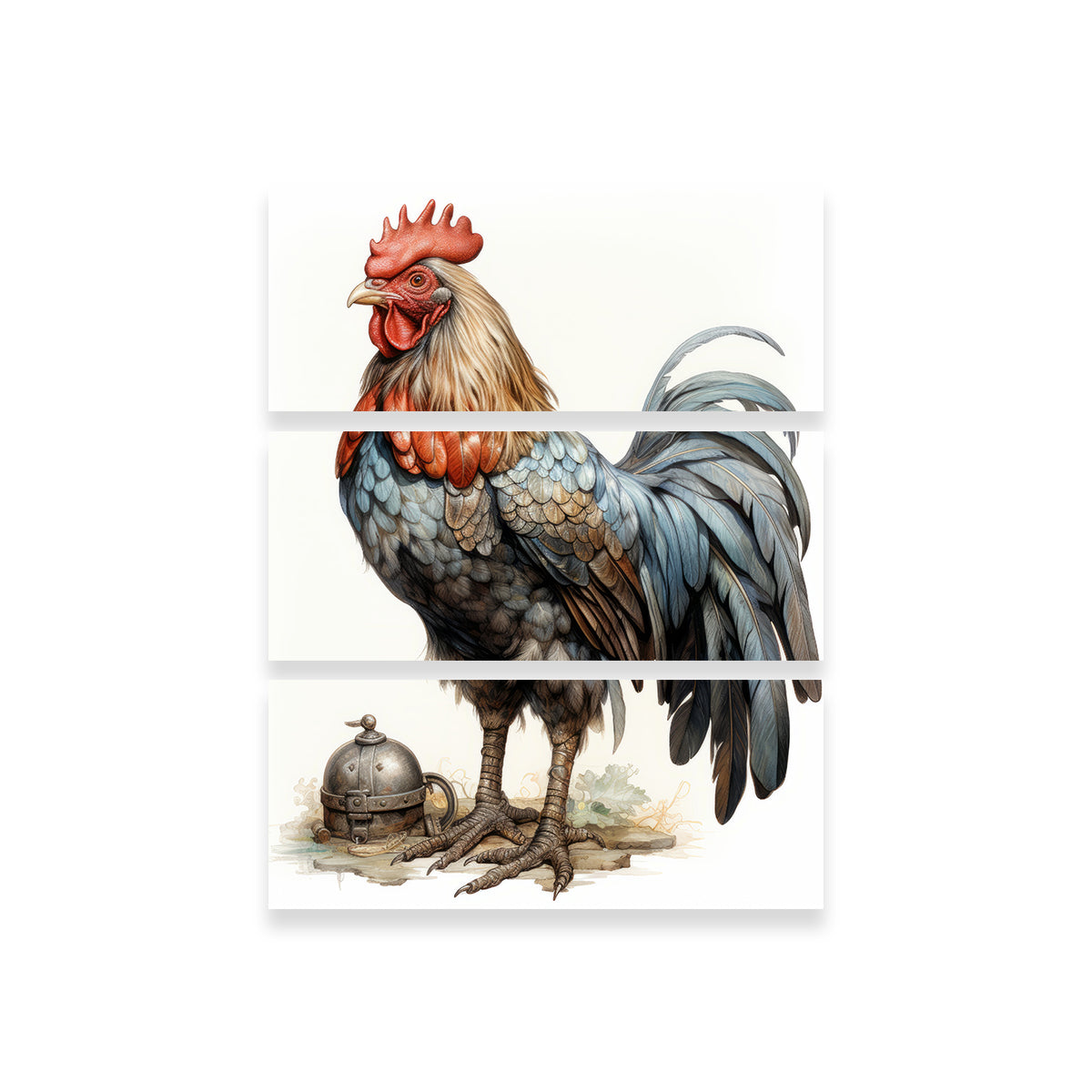 Rooster With Gold Horn Wall Art