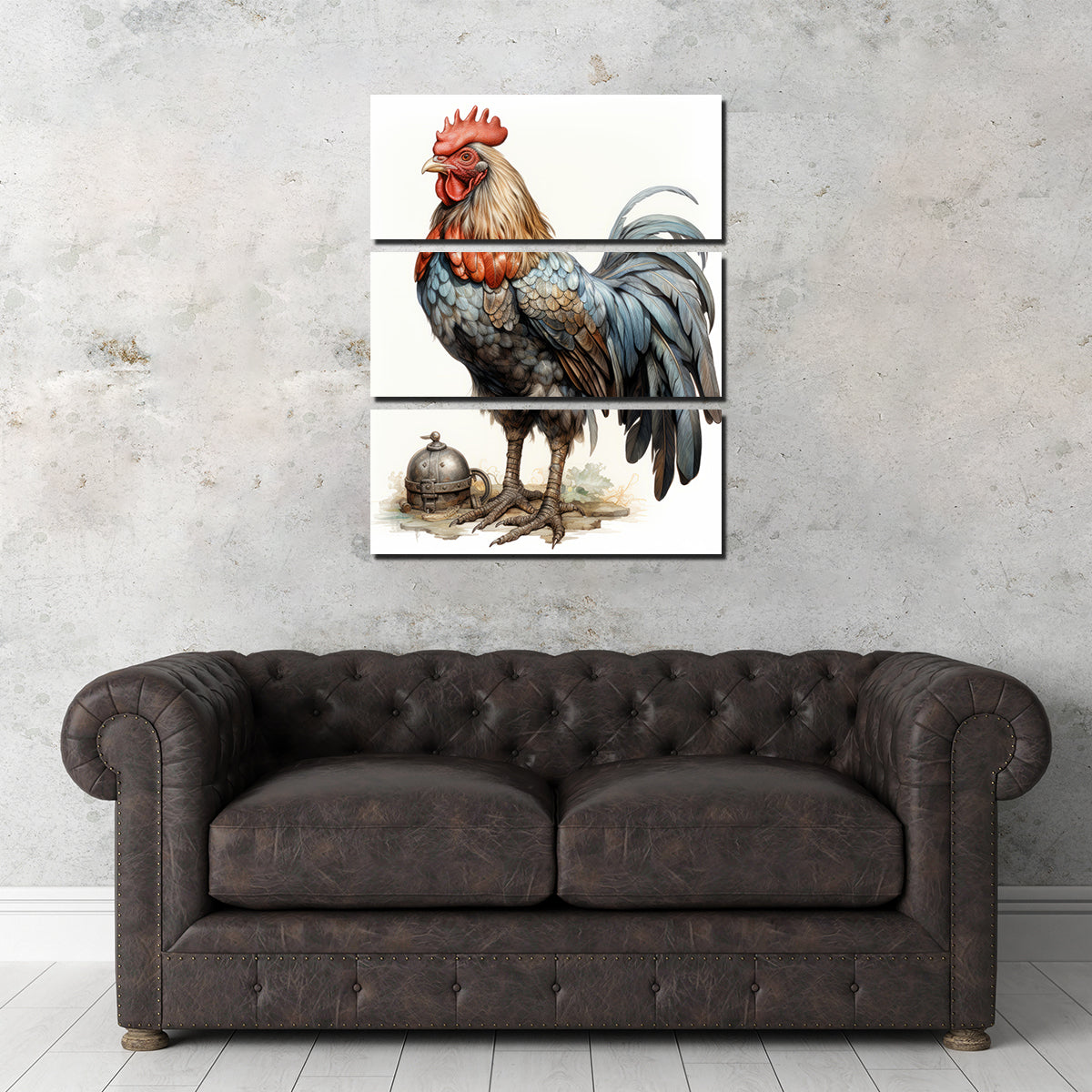 Rooster With Gold Horn Wall Art