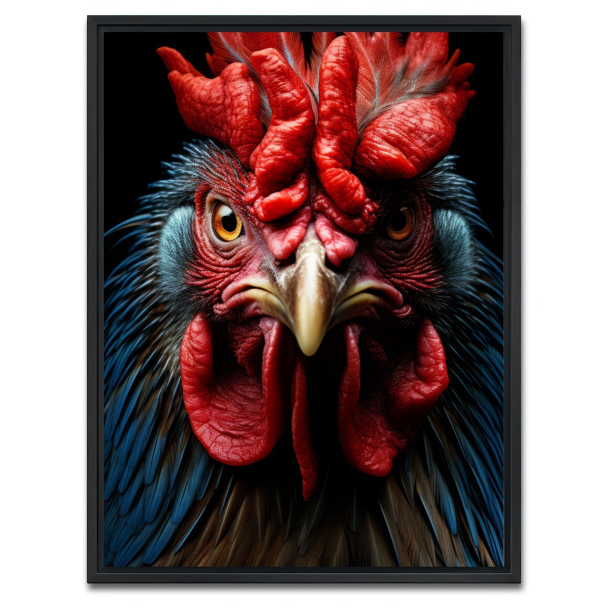 AUTO-MOCKUP WHITE | Rooster Black | 1 Piece | Black Framed Canvas | group=3x4