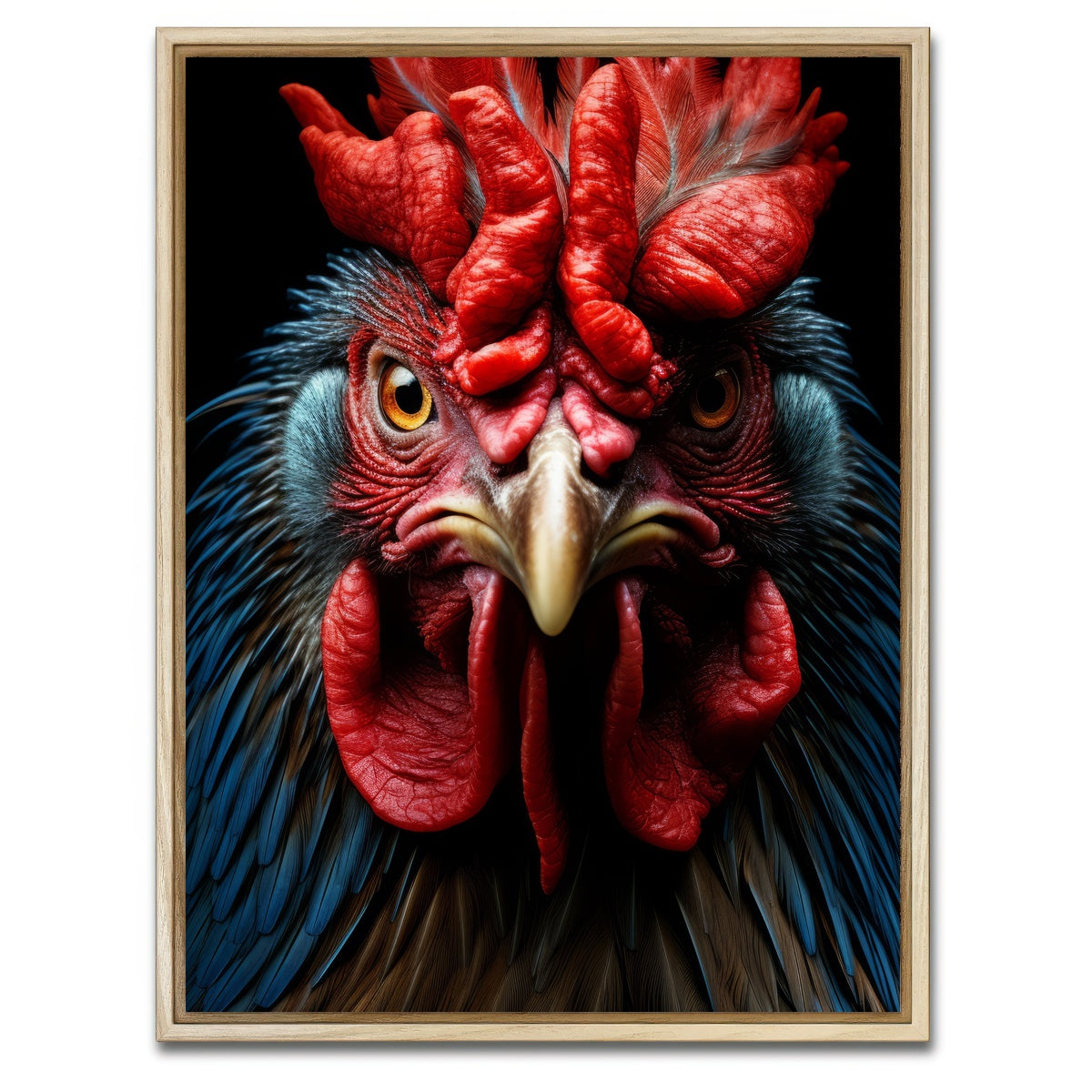 AUTO-MOCKUP WHITE | Rooster Black | 1 Piece | Natural Framed Canvas | group=3x4
