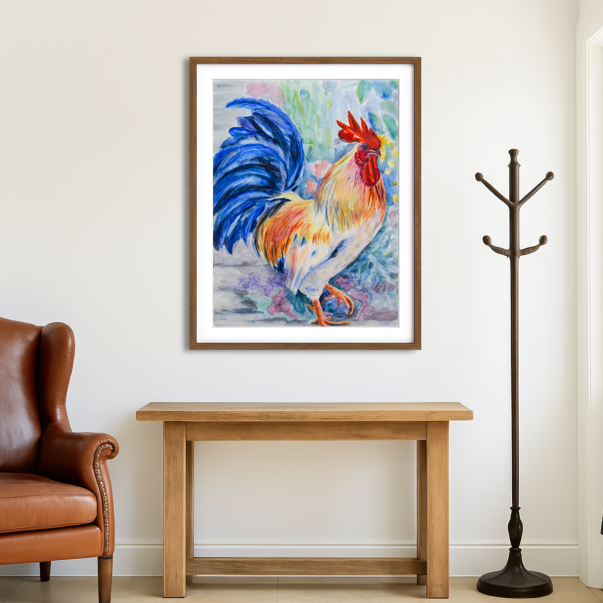 AUTO-MOCKUP ROOM | Rooster Painting Wall Art