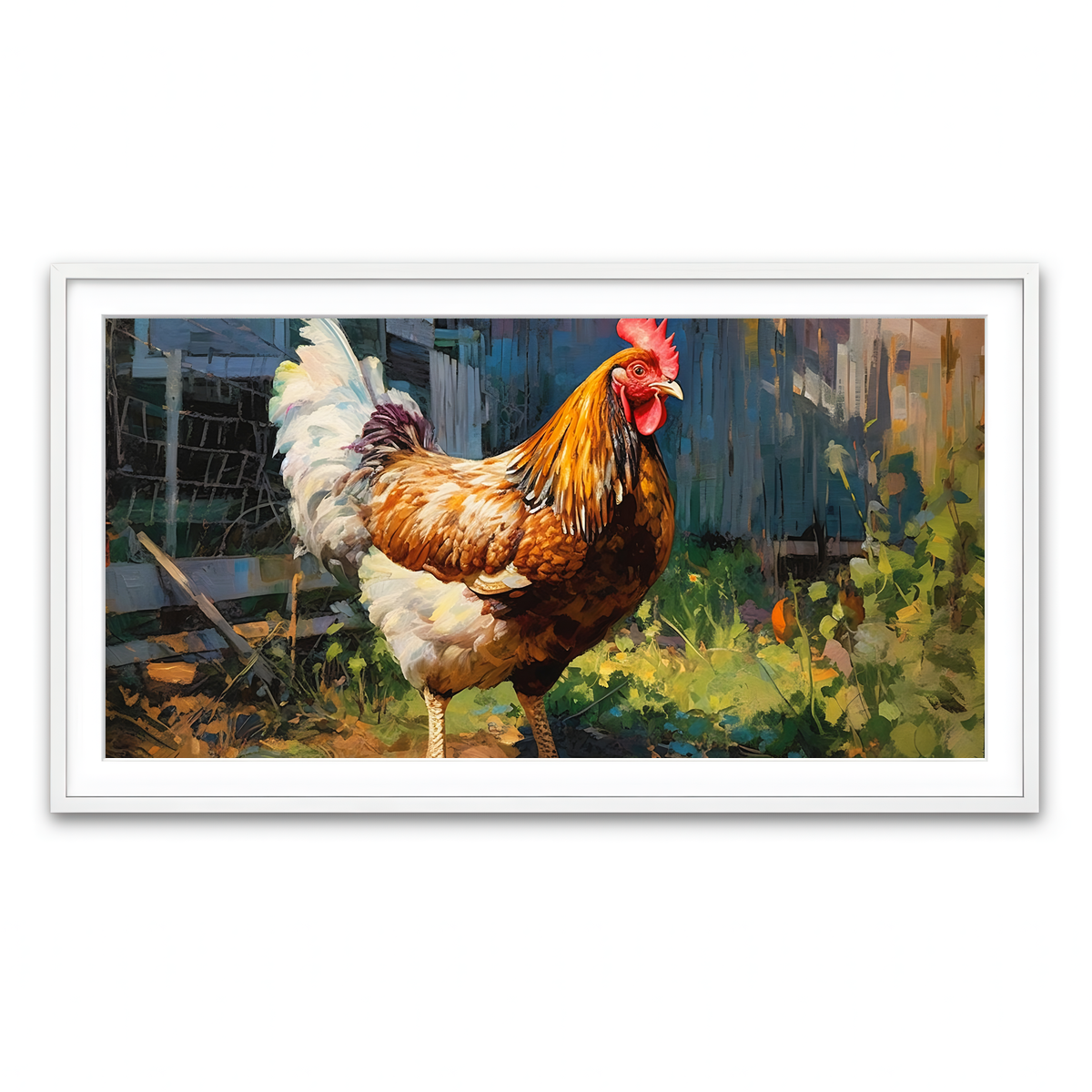 Framed Print 2x1 White