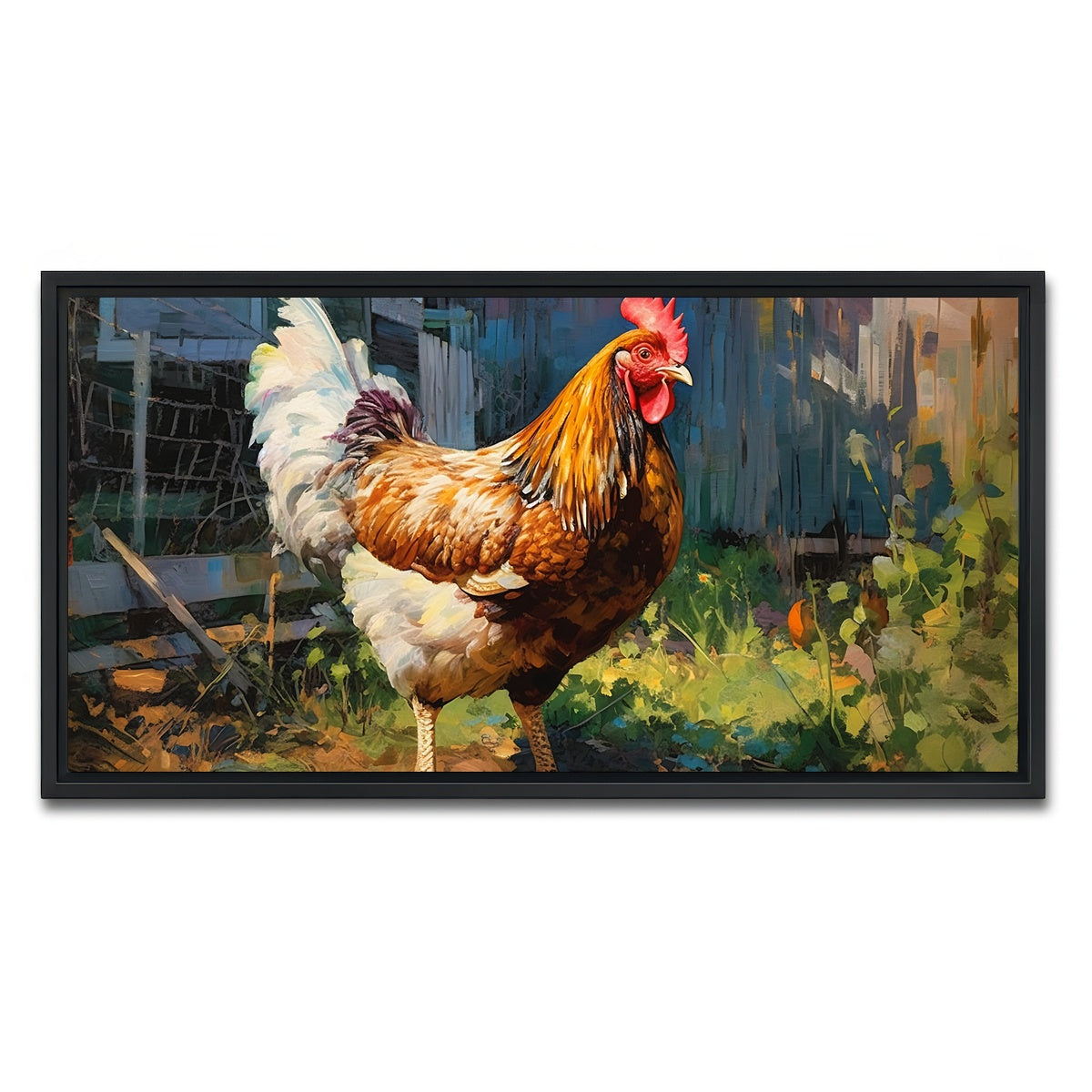 AUTO-MOCKUP WHITE | Rooster | 1 Piece | Black Framed Canvas | group=2x1