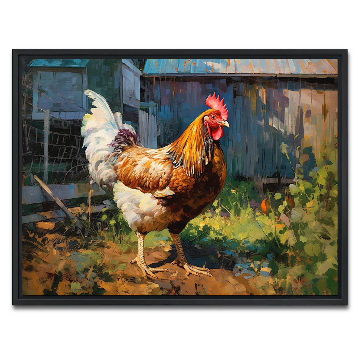 AUTO-MOCKUP WHITE | Rooster | 1 Piece | Black Framed Canvas | group=4x3