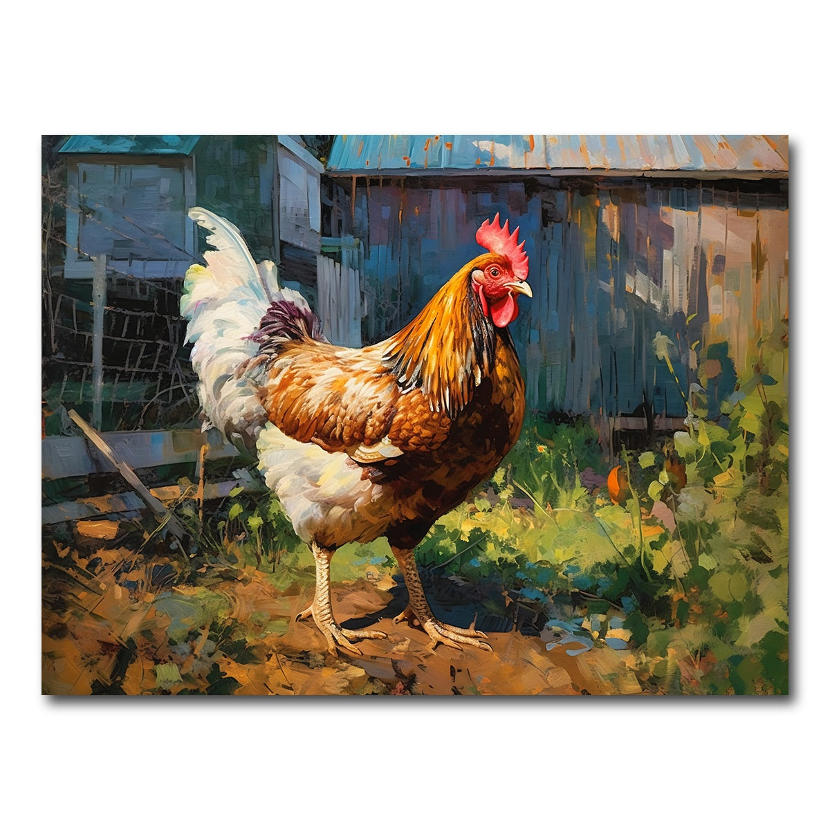 AUTO-MOCKUP WHITE | Rooster | 1 Piece | Gallery Wrap Canvas | group=4x3