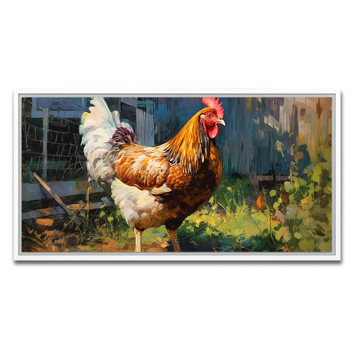 AUTO-MOCKUP WHITE | Rooster | 1 Piece | White Framed Canvas | group=2x1