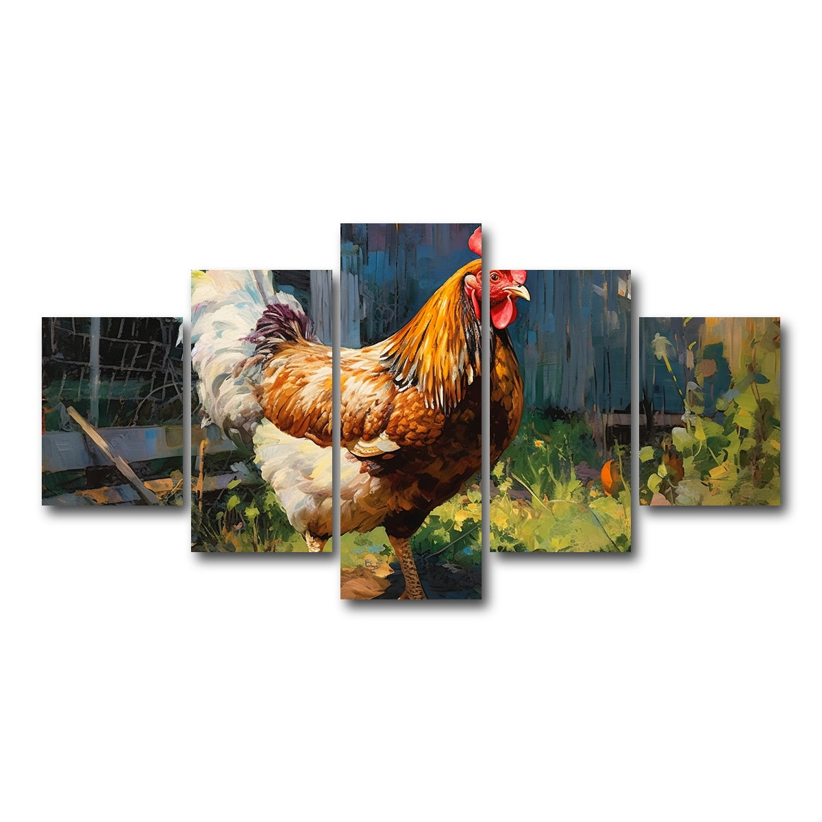 AUTO-MOCKUP WHITE | Rooster | 5 Piece | Gallery Wrap Canvas | group=5_short