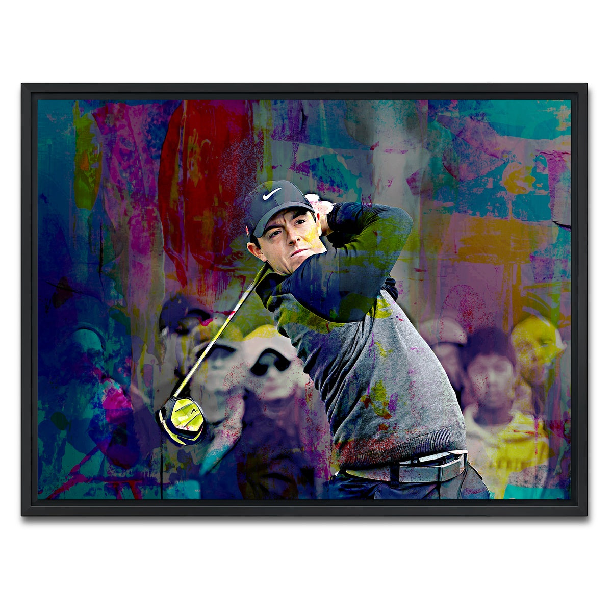 AUTO-MOCKUP WHITE | Rory McIlroy | 1 Piece | Black Framed Canvas | group=4x3