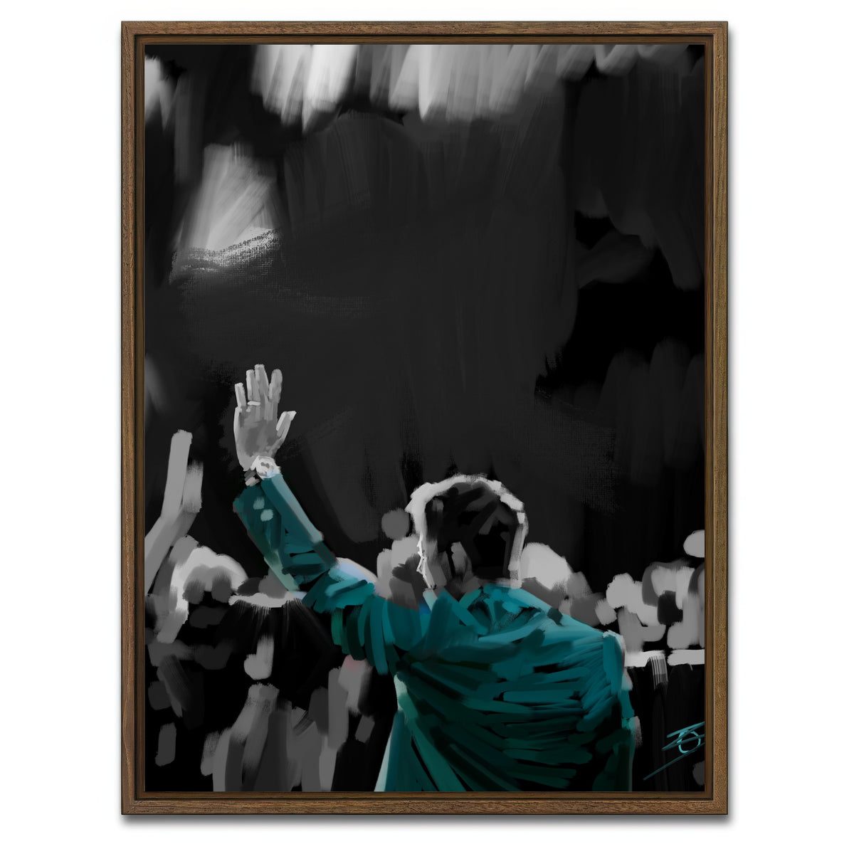 AUTO-MOCKUP WHITE | Rory Mcilroy Green Jacket | 1 Piece | Walnut Framed Canvas | group=3x4