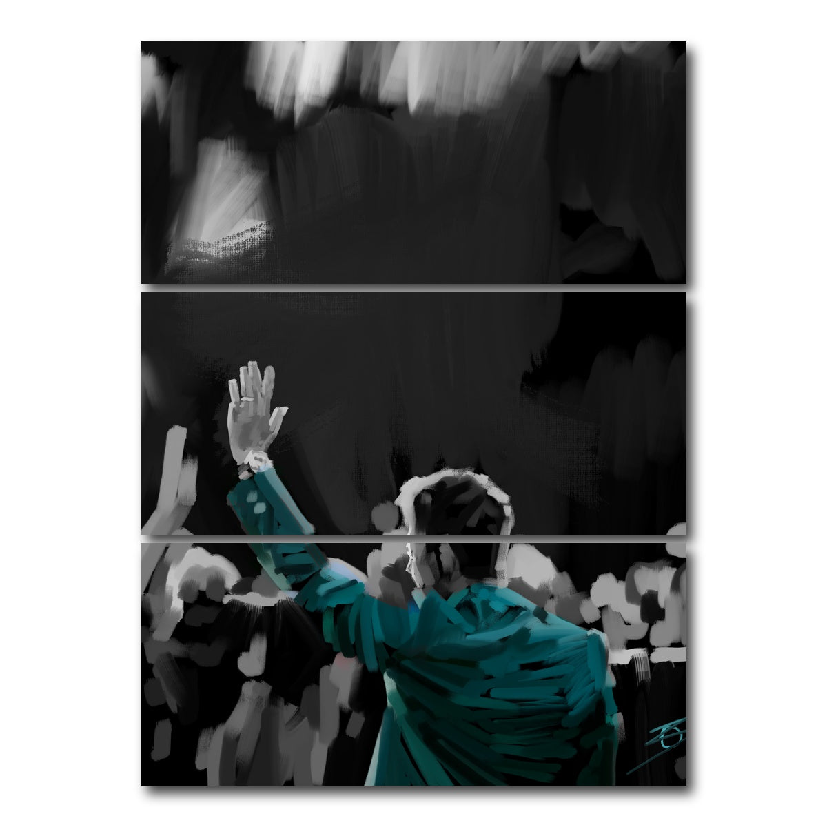 AUTO-MOCKUP WHITE | Rory Mcilroy Green Jacket | 3 Piece | Gallery Wrap Canvas | group=8x18_stacked