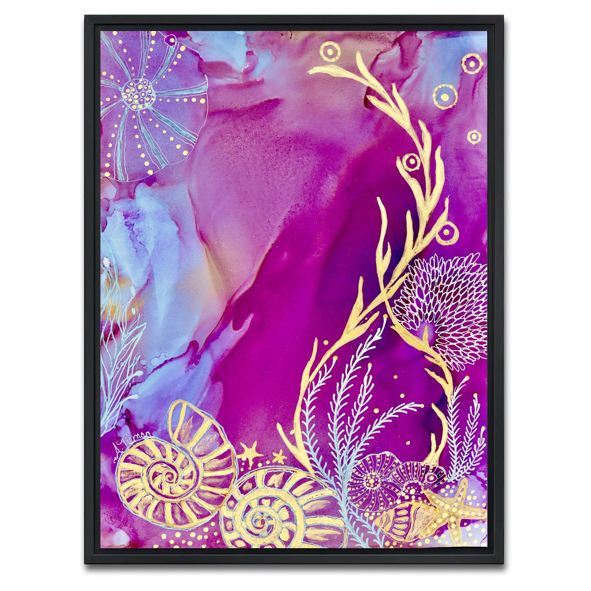 AUTO-MOCKUP WHITE | Rose Quartz Reef LL | 1 Piece | Black Framed Canvas | group=3x4