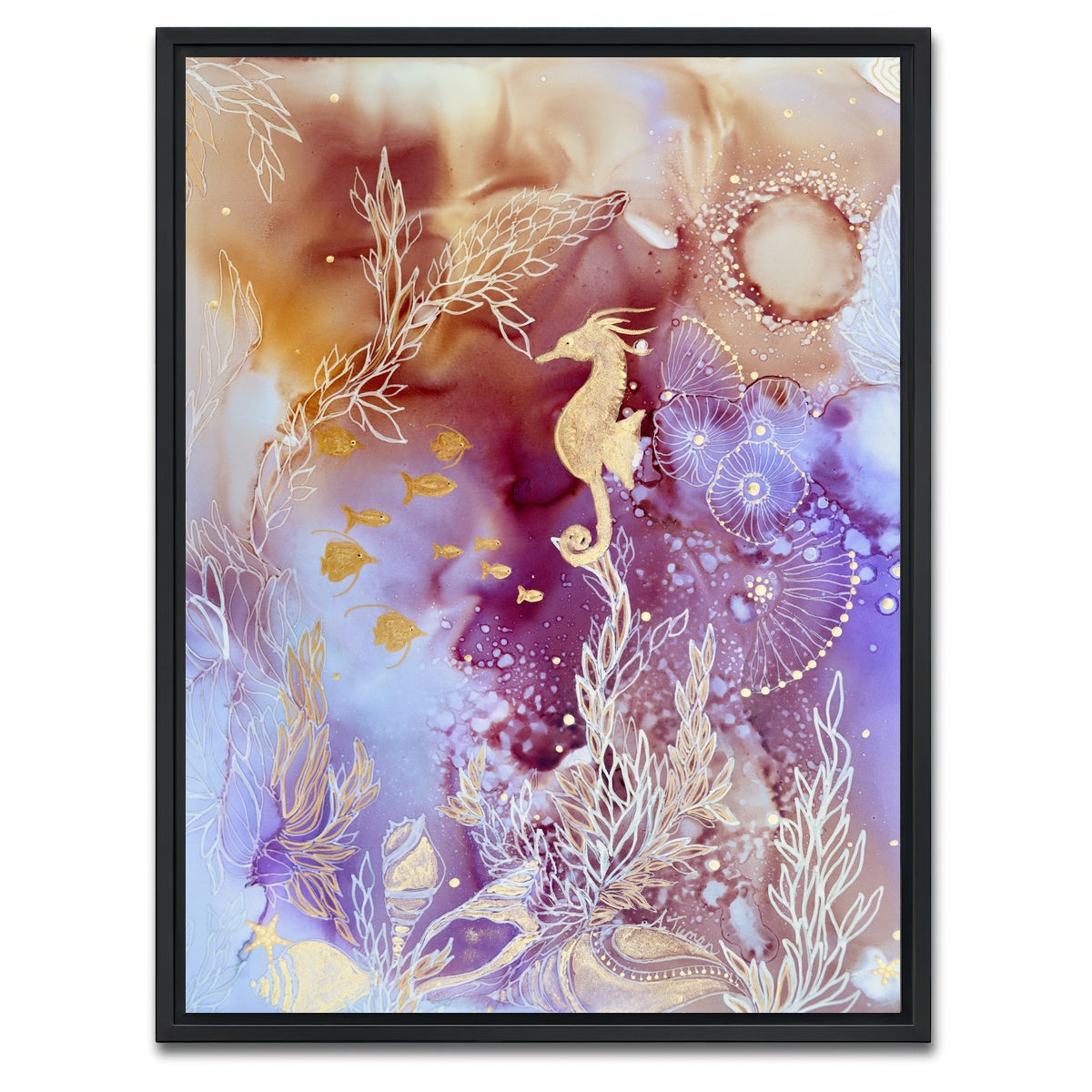 AUTO-MOCKUP WHITE | Rose Quartz Reef | 1 Piece | Black Framed Canvas | group=3x4