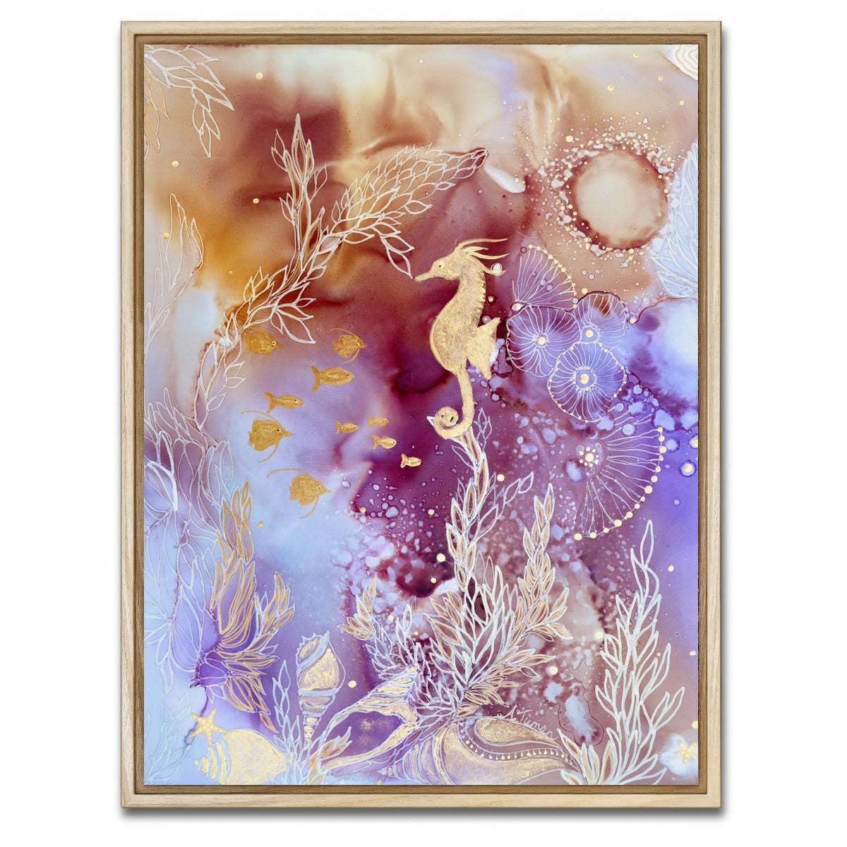 AUTO-MOCKUP WHITE | Rose Quartz Reef | 1 Piece | Natural Framed Canvas | group=3x4