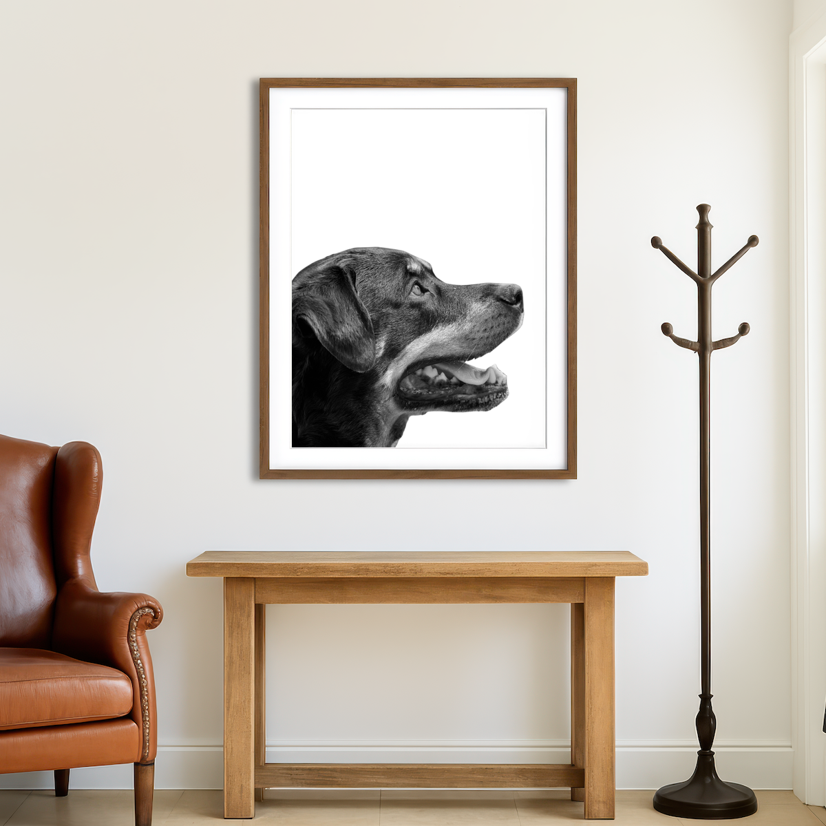 AUTO-MOCKUP ROOM | Rottweiler Dog Face Wall Art