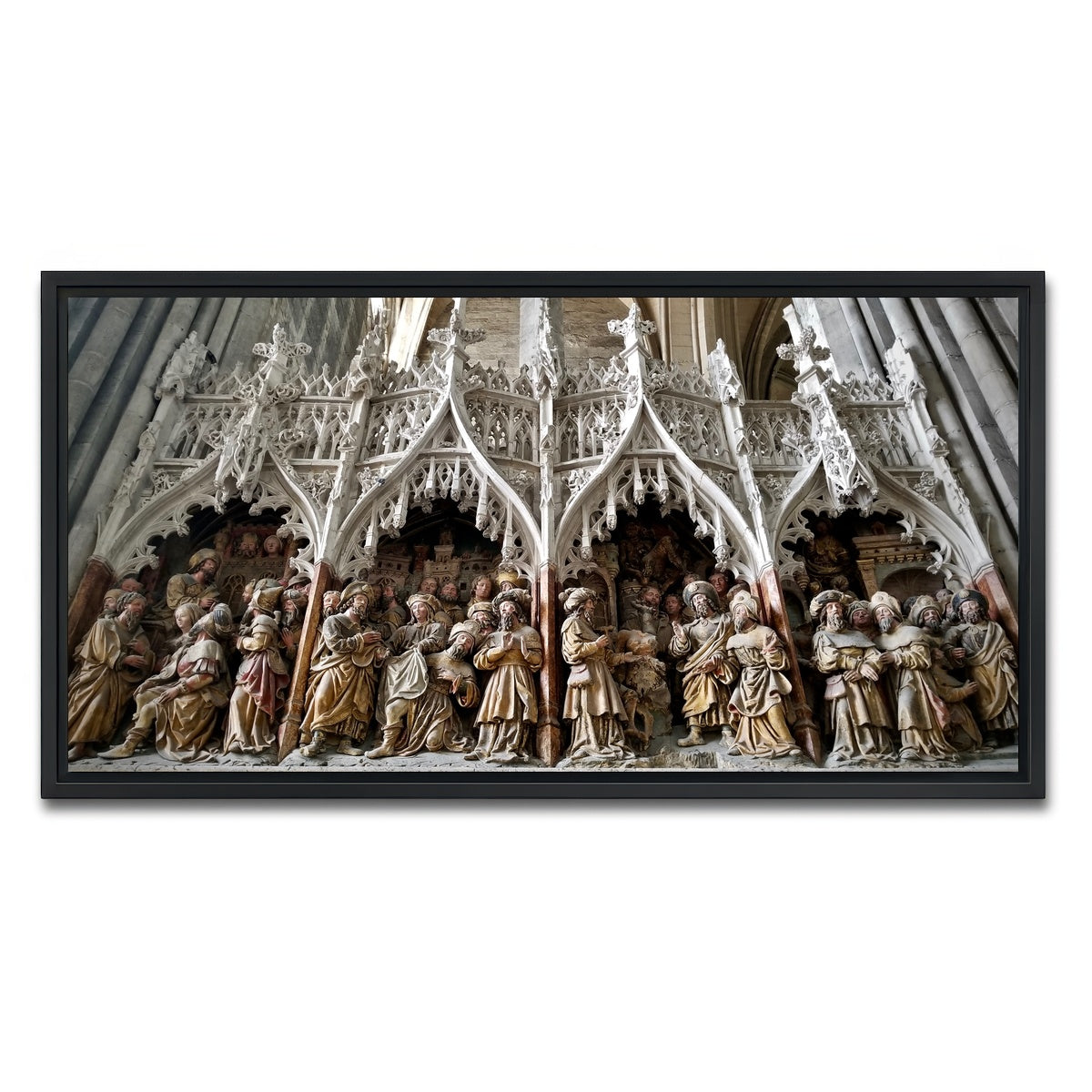 AUTO-MOCKUP WHITE | Rouen Cathedral Art | 1 Piece | Black Framed Canvas | group=2x1