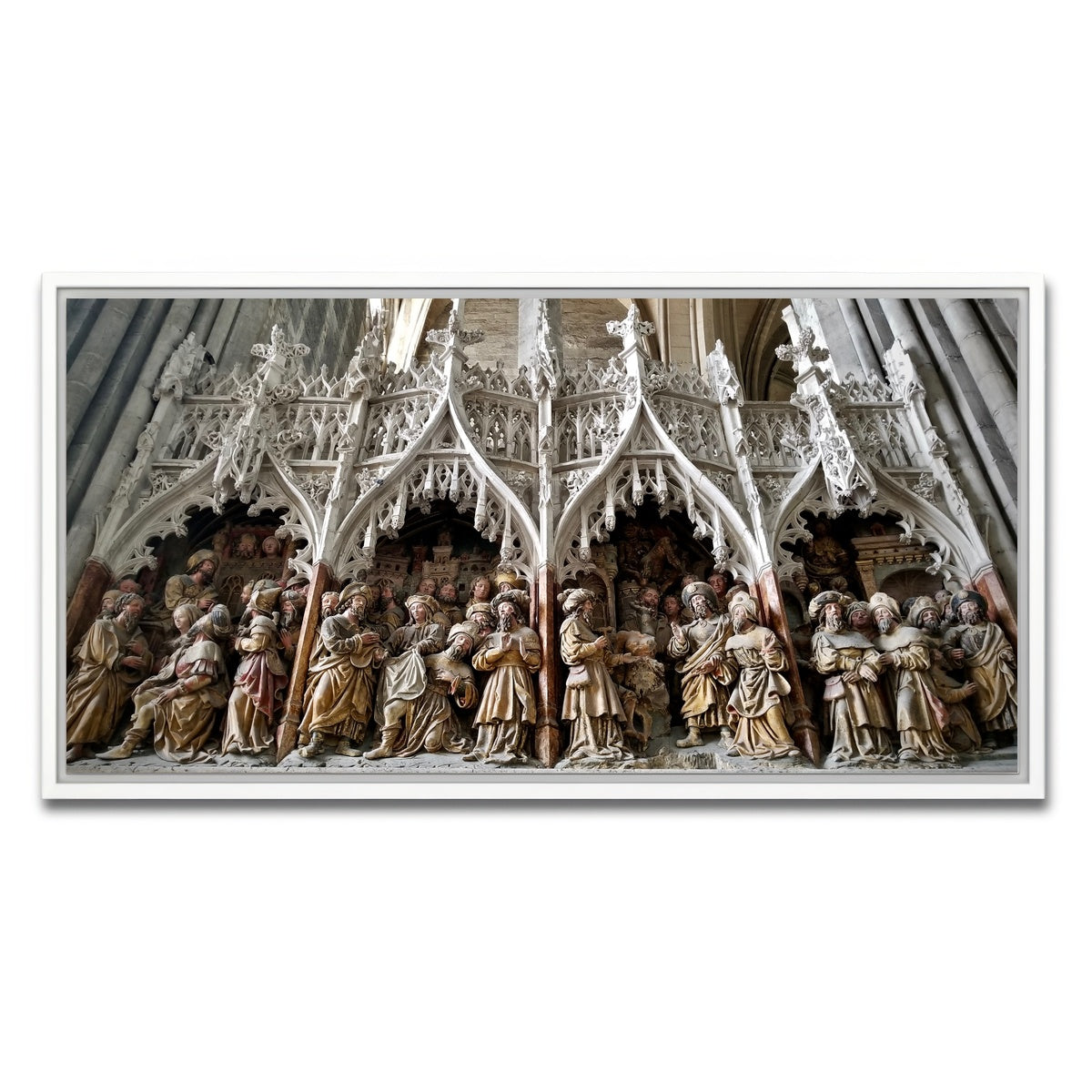 AUTO-MOCKUP WHITE | Rouen Cathedral Art | 1 Piece | White Framed Canvas | group=2x1