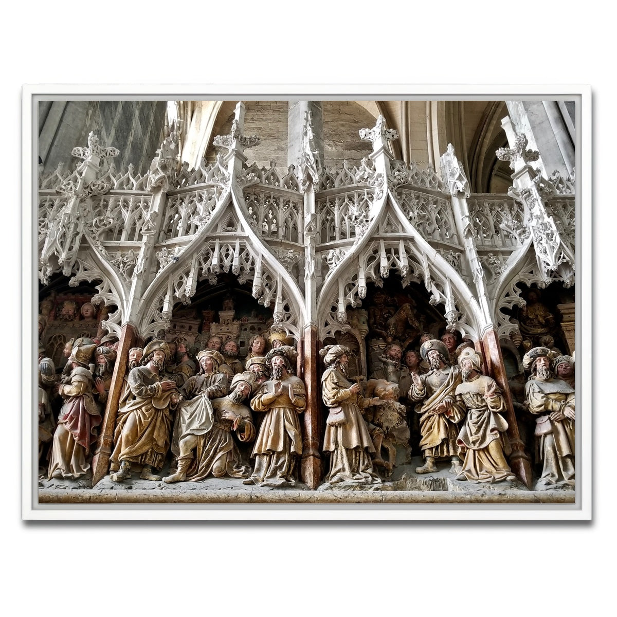 AUTO-MOCKUP WHITE | Rouen Cathedral Art | 1 Piece | White Framed Canvas | group=4x3