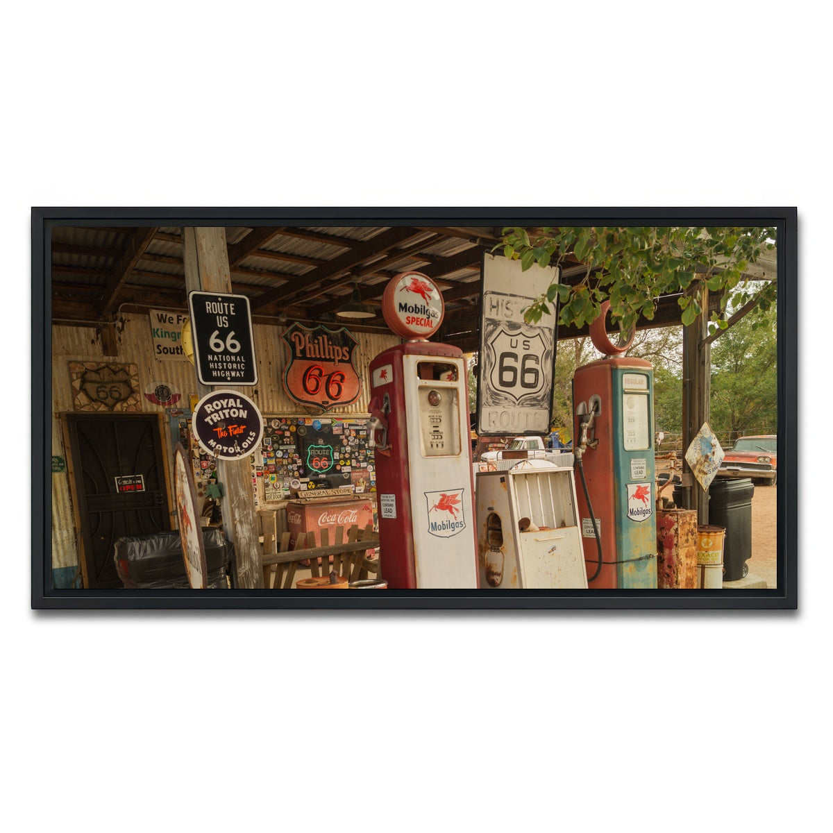 AUTO-MOCKUP WHITE | Route 66 in Arizona | 1 Piece | Black Framed Canvas | group=2x1