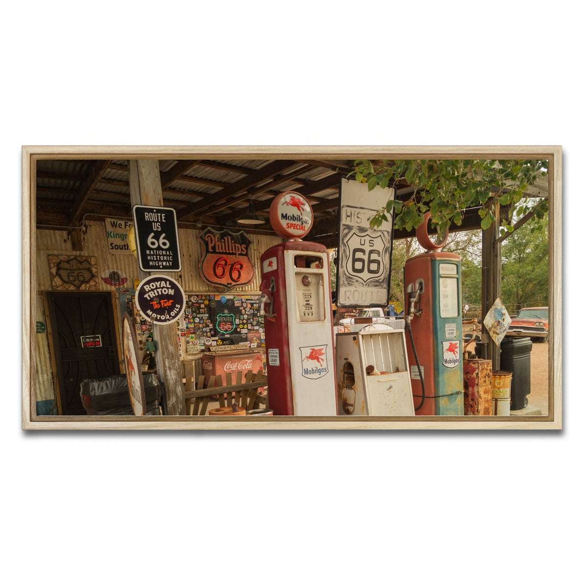 AUTO-MOCKUP WHITE | Route 66 in Arizona | 1 Piece | Natural Framed Canvas | group=2x1