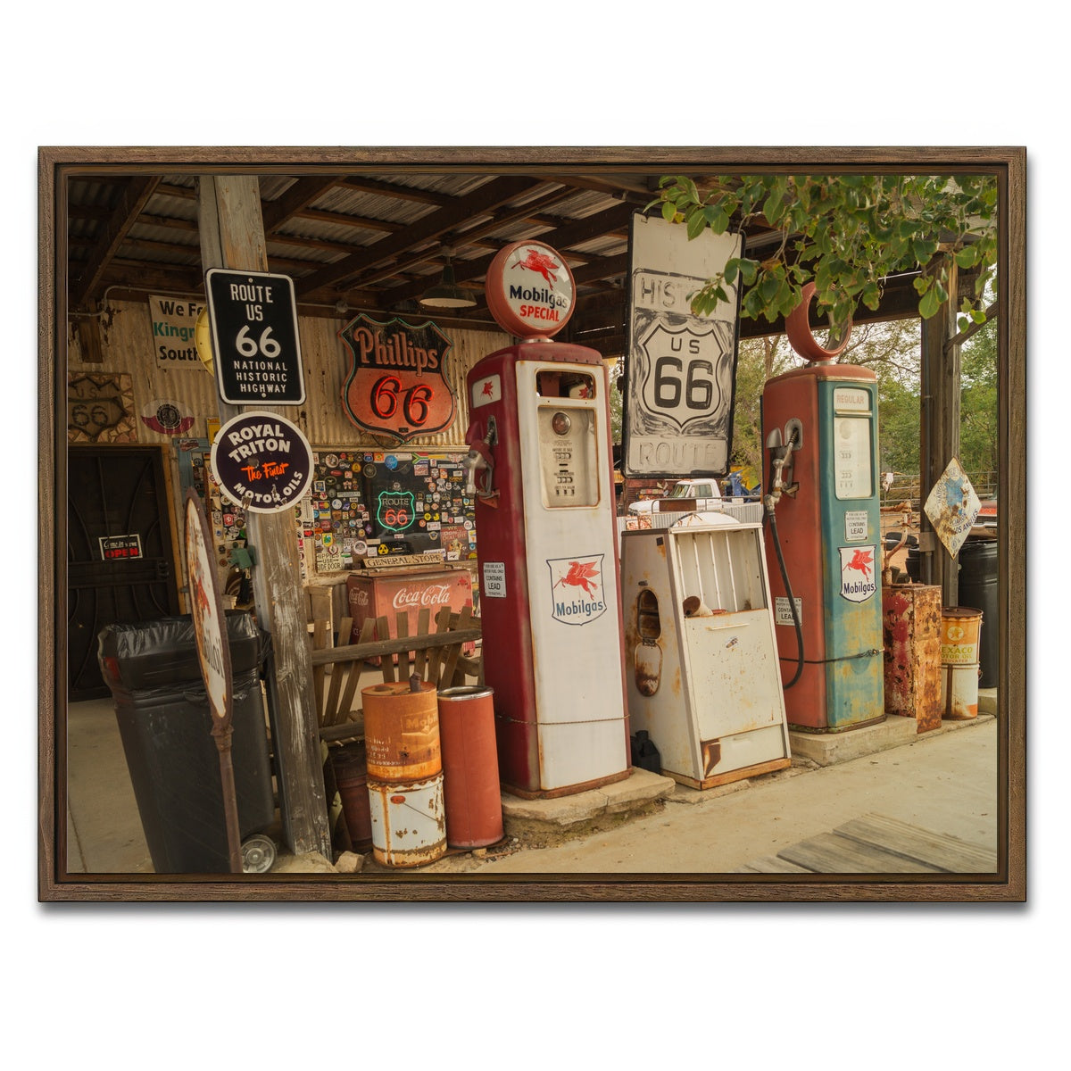 AUTO-MOCKUP WHITE | Route 66 in Arizona | 1 Piece | Walnut Framed Canvas | group=4x3