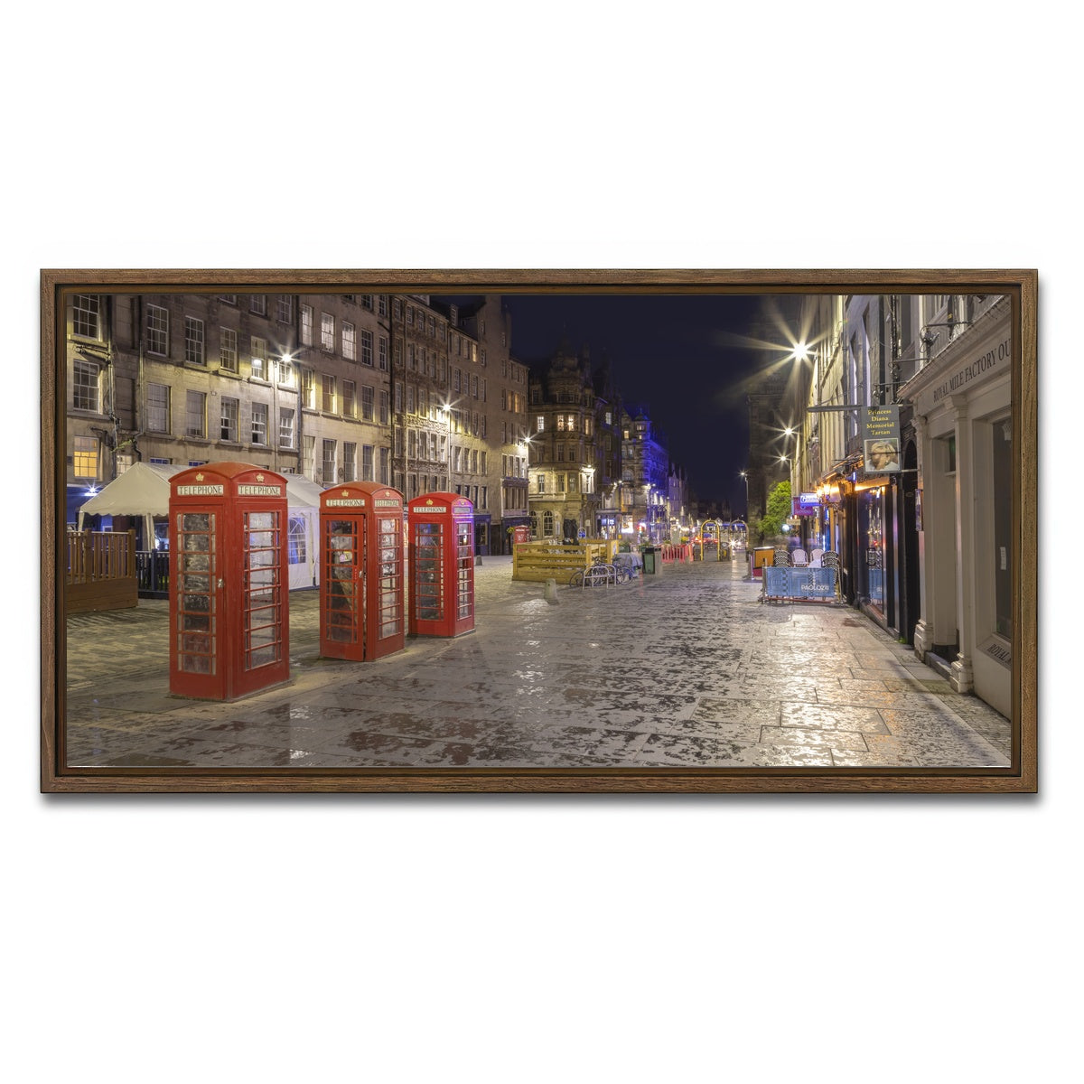 AUTO-MOCKUP WHITE | Royal Mile in Edinburgh | 1 Piece | Walnut Framed Canvas | group=2x1