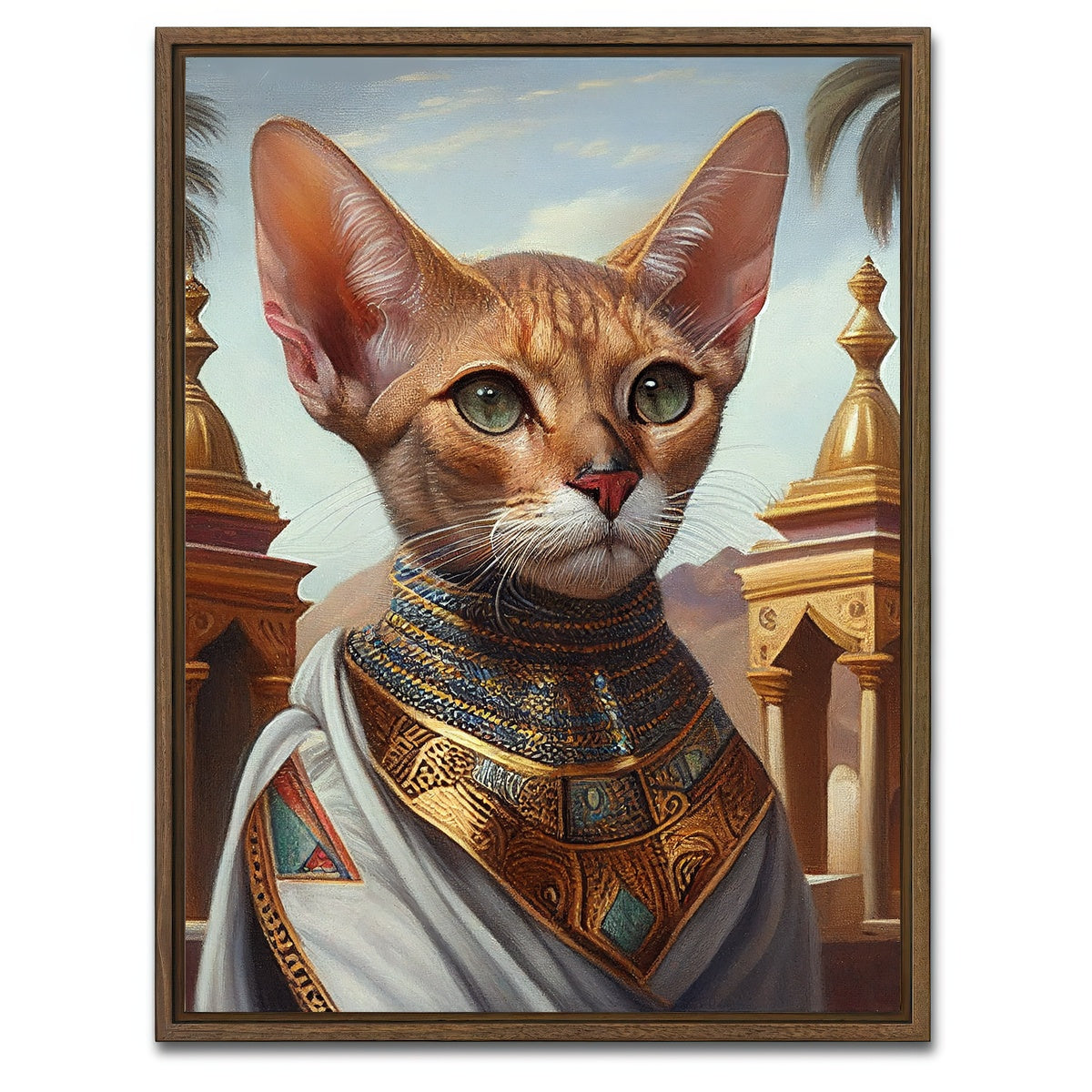 AUTO-MOCKUP WHITE | Royal Pets Abyssinian | 1 Piece | Walnut Framed Canvas | group=3x4