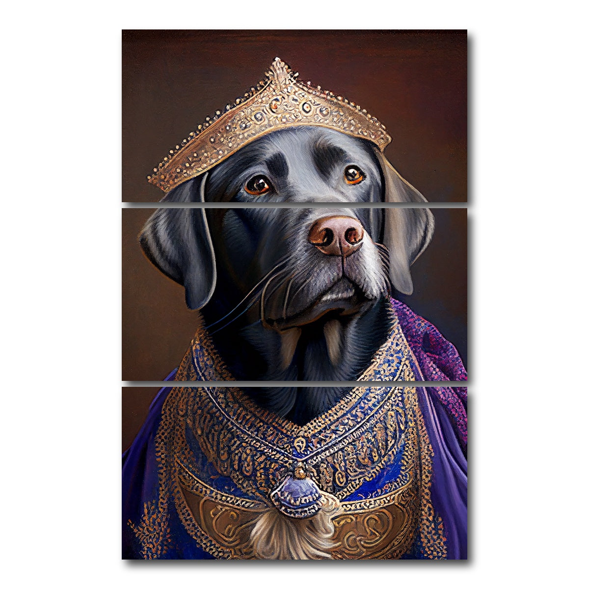 AUTO-MOCKUP WHITE | Royal Pets Labrador | 3 Piece | Gallery Wrap Canvas | group=12x24_stacked