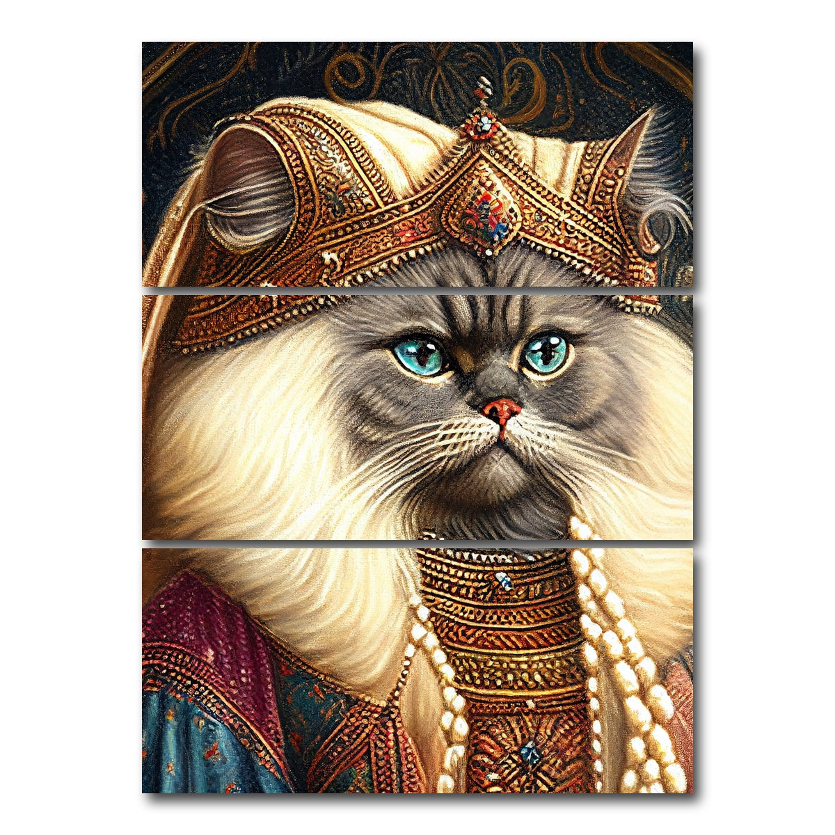 AUTO-MOCKUP WHITE | Royal Pets Persian | 3 Piece | Gallery Wrap Canvas | group=8x18_stacked