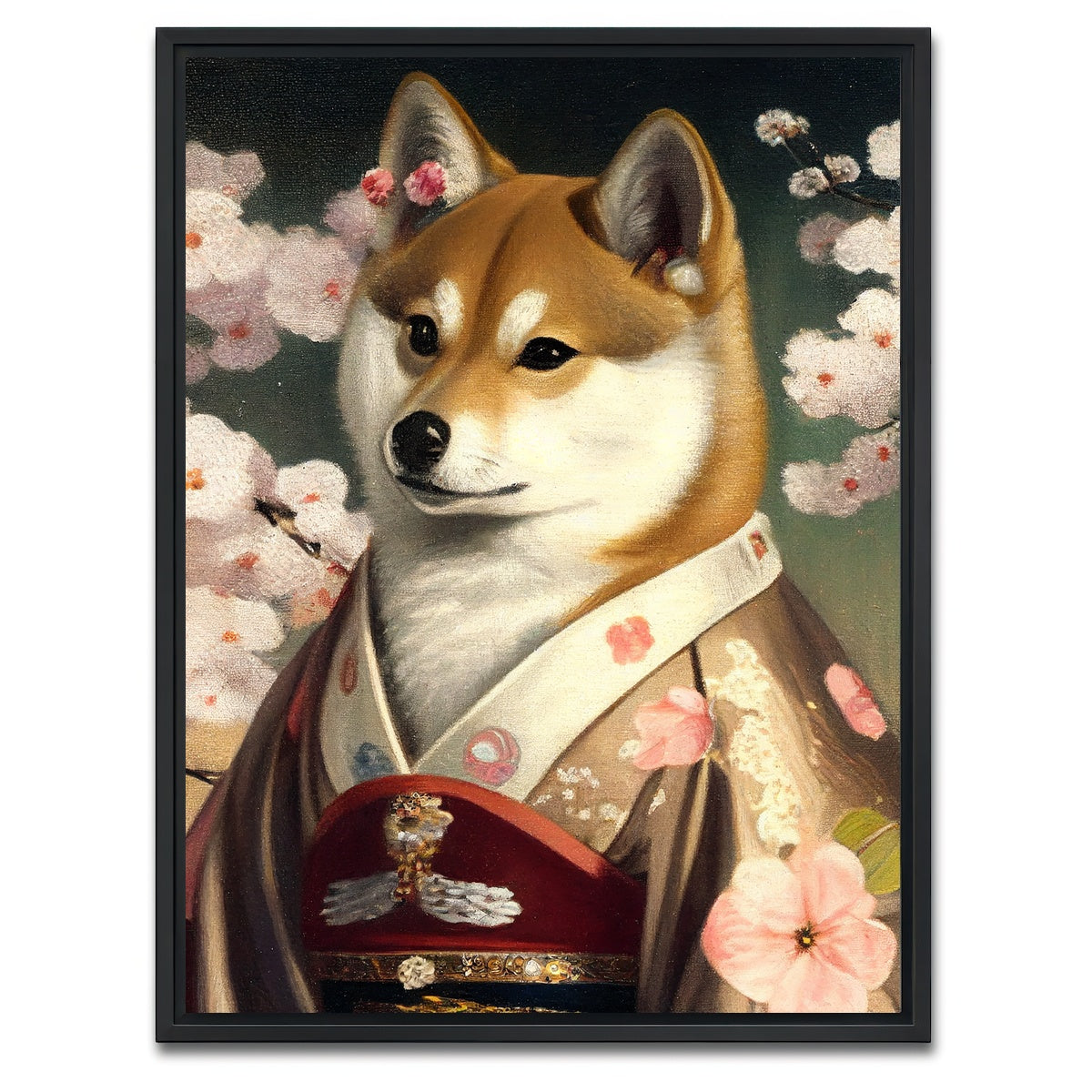 AUTO-MOCKUP WHITE | Royal Pets Shiba Inu | 1 Piece | Black Framed Canvas | group=3x4