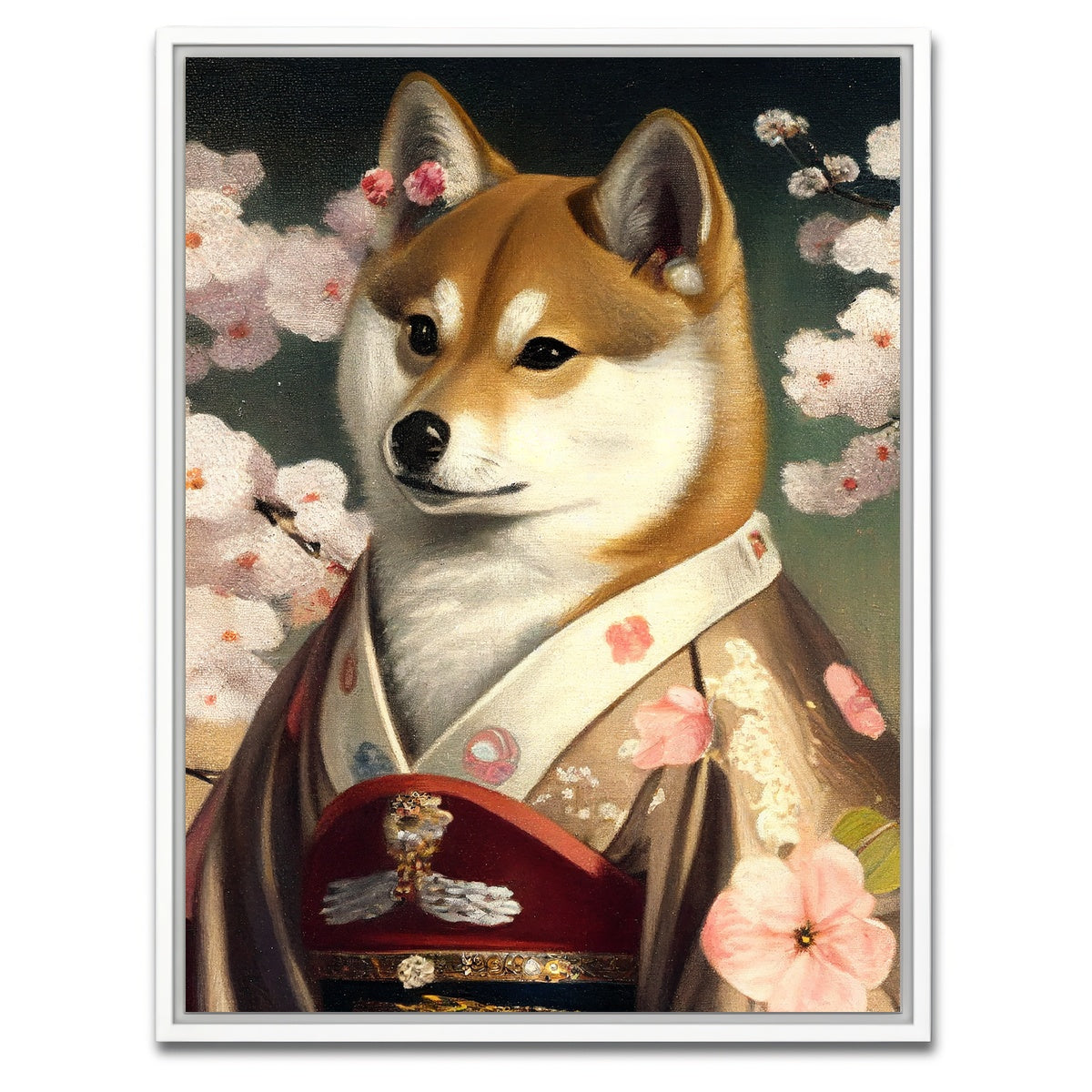 AUTO-MOCKUP WHITE | Royal Pets Shiba Inu | 1 Piece | White Framed Canvas | group=3x4