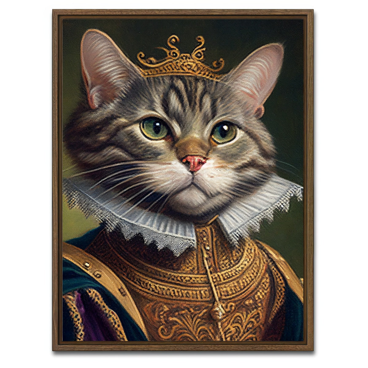 AUTO-MOCKUP WHITE | Royal Pets Tabby | 1 Piece | Walnut Framed Canvas | group=3x4