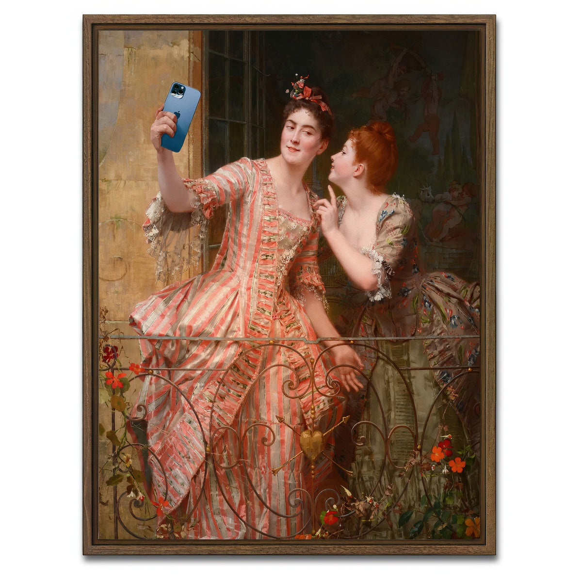 AUTO-MOCKUP WHITE | Royal Selfie | 1 Piece | Walnut Framed Canvas | group=3x4