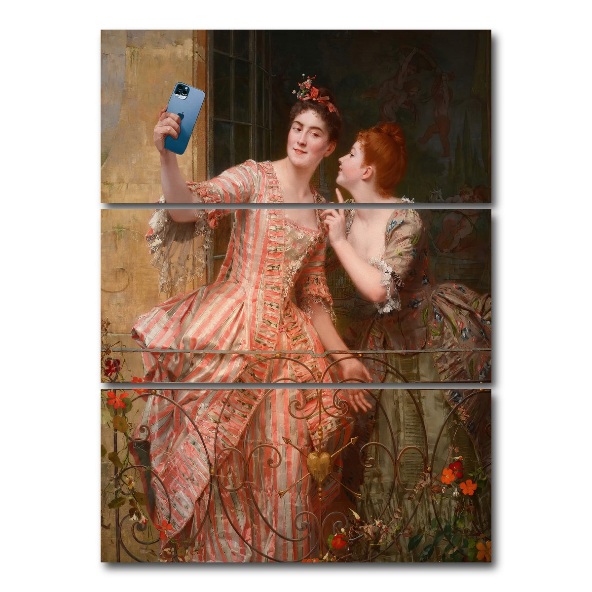 AUTO-MOCKUP WHITE | Royal Selfie | 3 Piece | Gallery Wrap Canvas | group=8x18_stacked