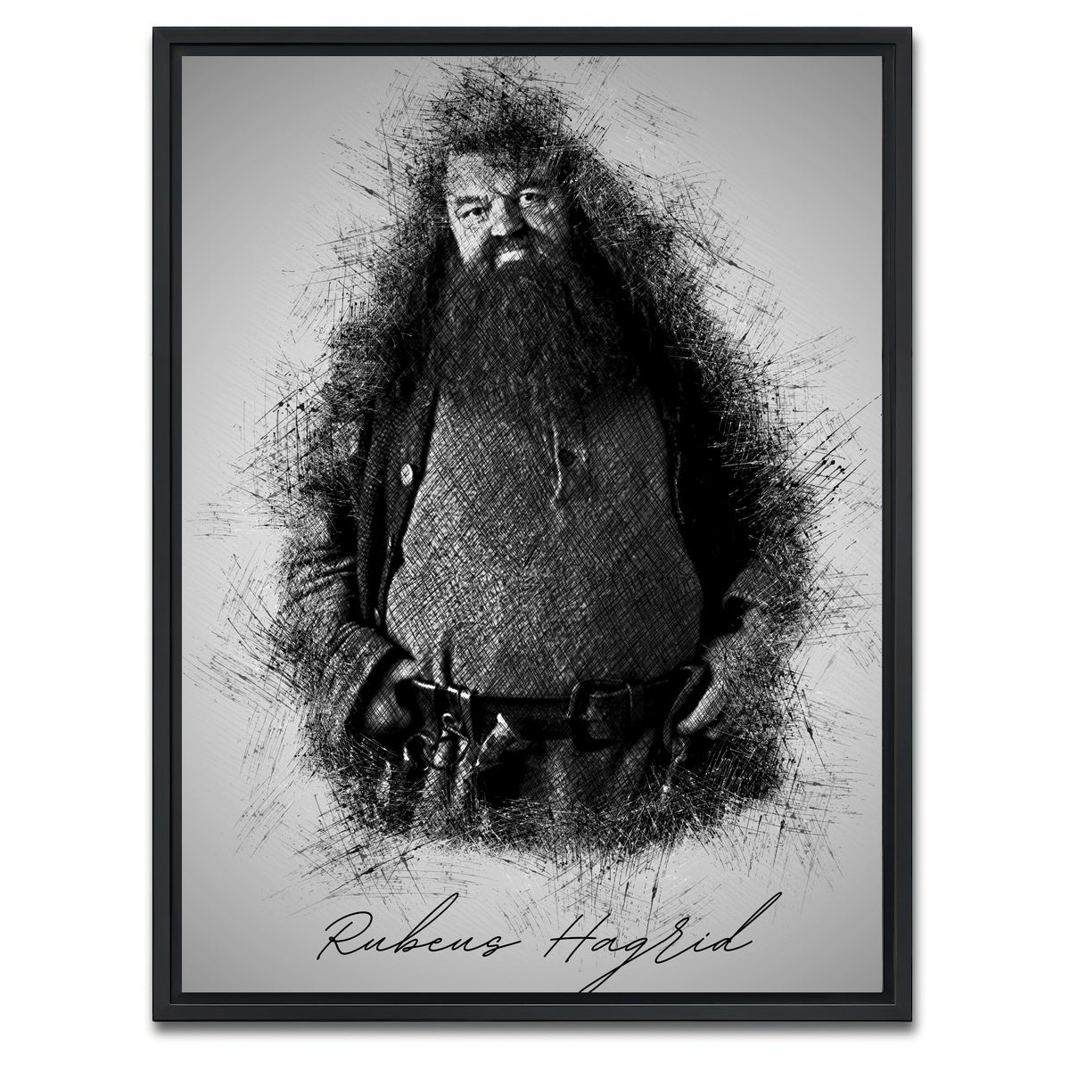 AUTO-MOCKUP WHITE | Rubeus Hagrid | 1 Piece | Black Framed Canvas | group=3x4