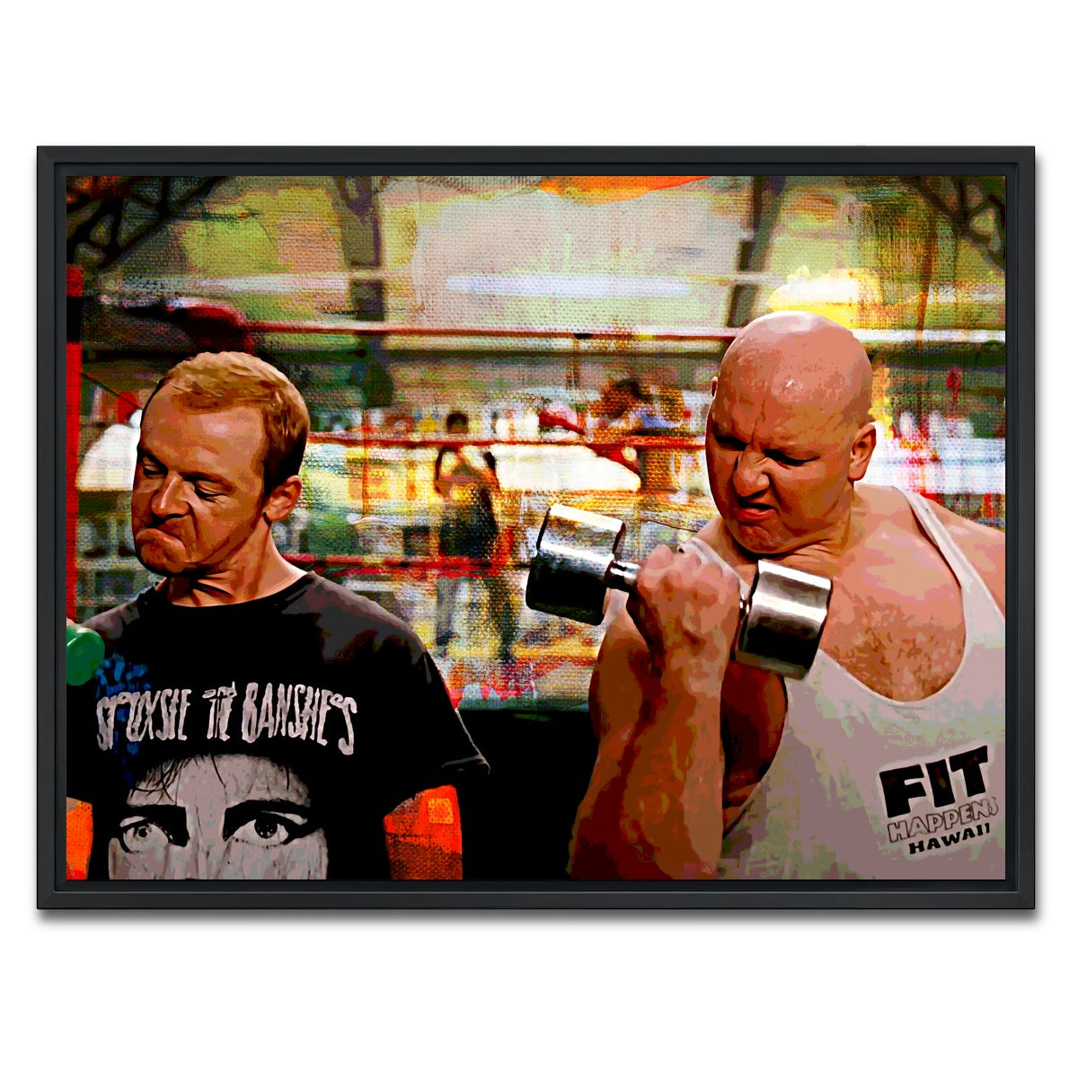 AUTO-MOCKUP WHITE | Run Fatboy Run Dumbbells | 1 Piece | Black Framed Canvas | group=4x3