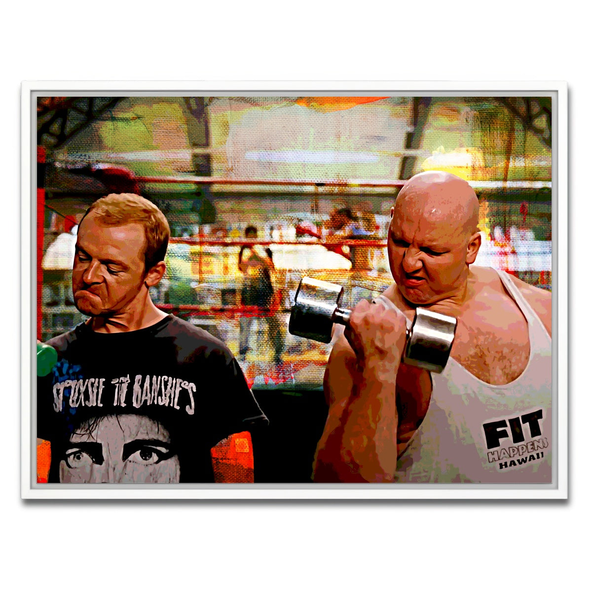 AUTO-MOCKUP WHITE | Run Fatboy Run Dumbbells | 1 Piece | White Framed Canvas | group=4x3